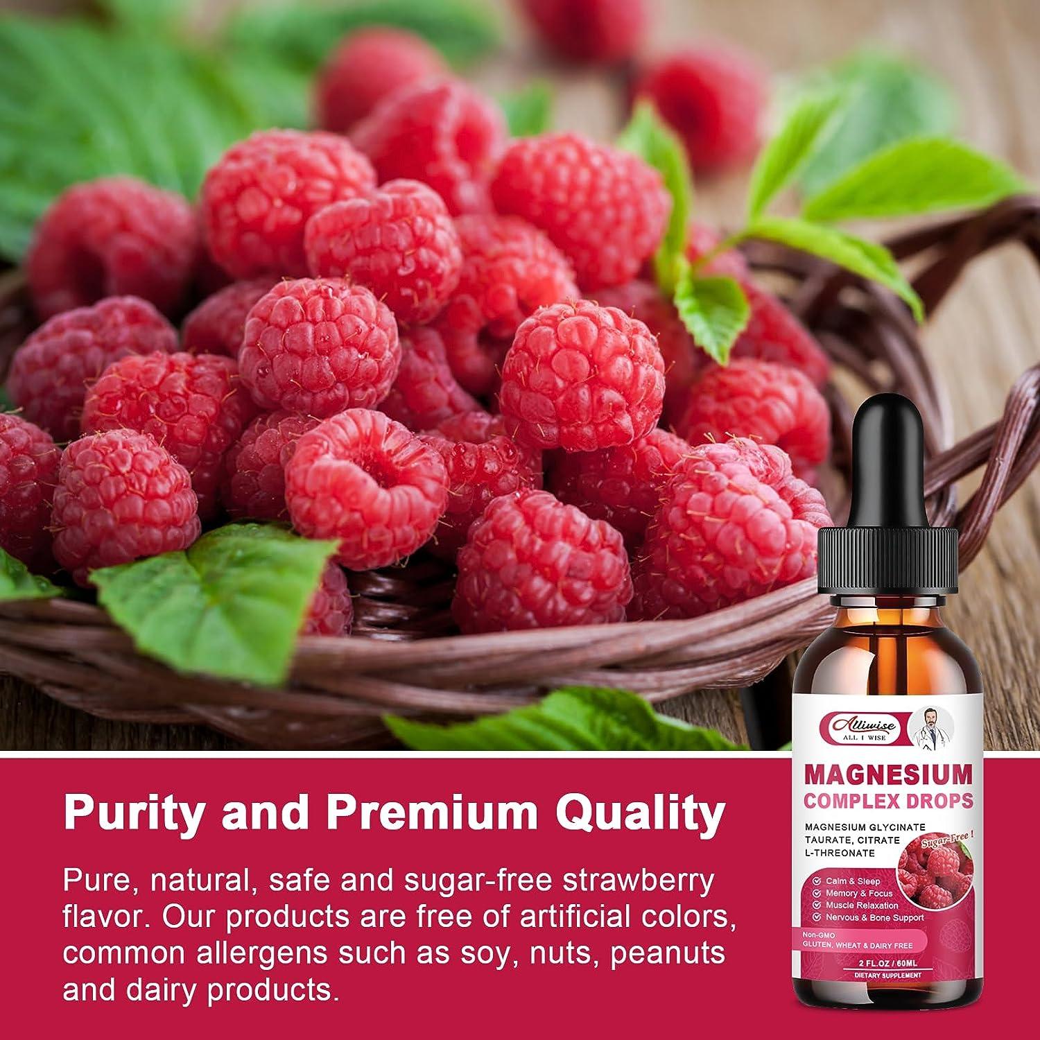 Magnesium Glycinate 500mg Drops Supplement High Absorption Liquid