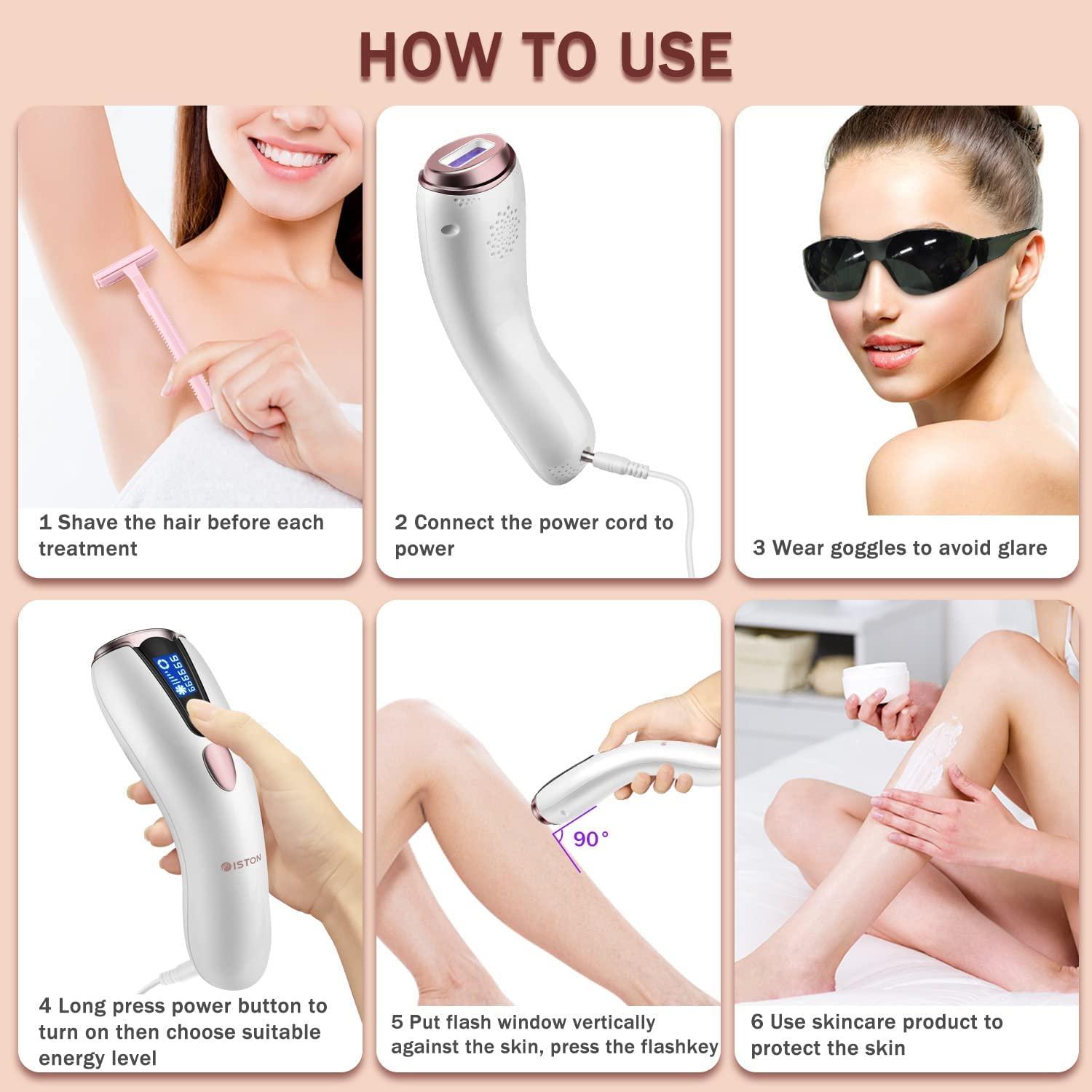 at-Home Hair Removal for Women & Men, Upgraded to 999,999 Flashes Laser Hair  Removal, Permanent Painless Hair Removal Device for Facial Whole Body