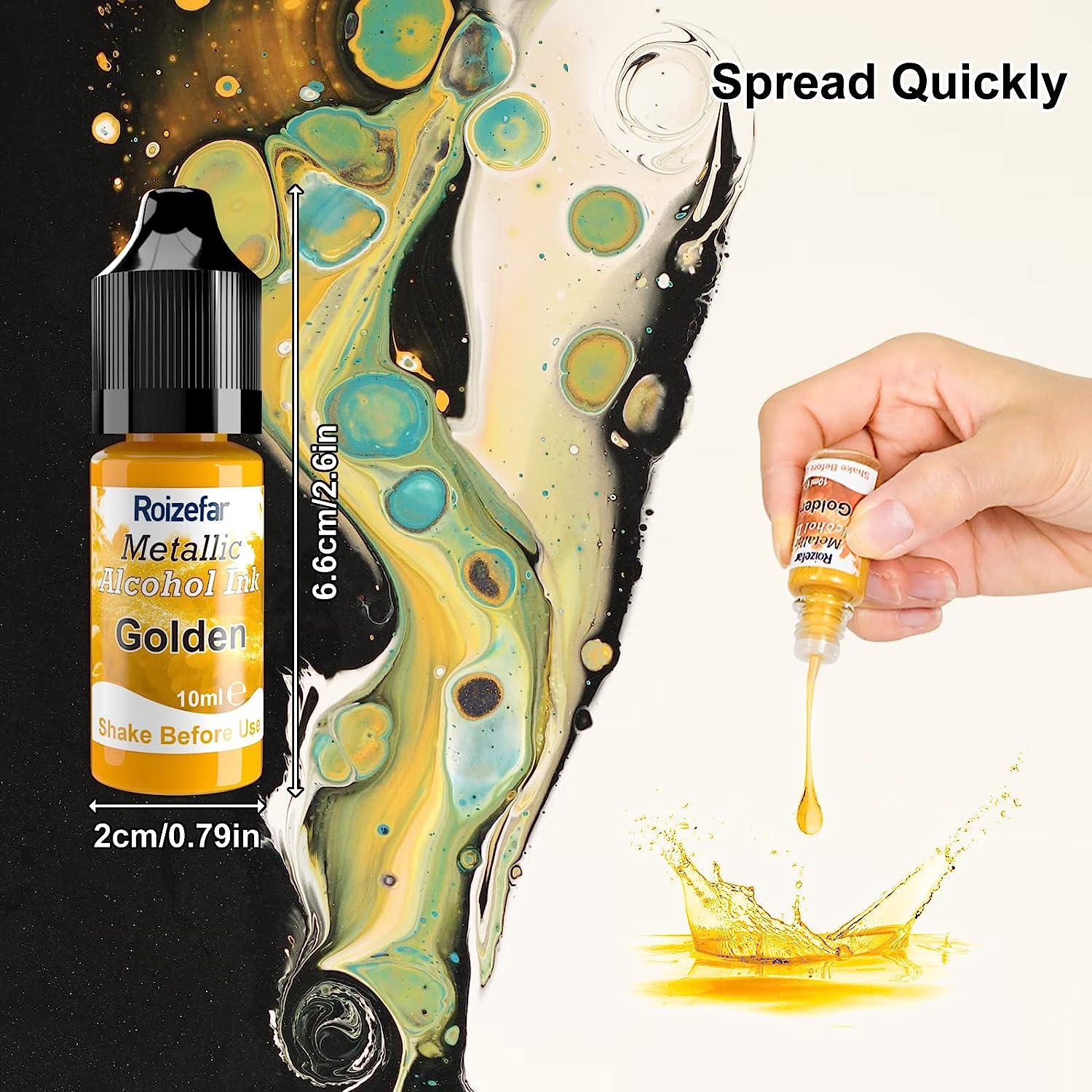 Alcohol Ink Set - 28 Bottles Vivid Colors High Concentration Metallic  Alcohol Paint Resin Dye, Safe Fast Drying Effect, Alcohol Ink for Epoxy  Resin, Art Painting, Glass, Tumbler Making, 10ml Each