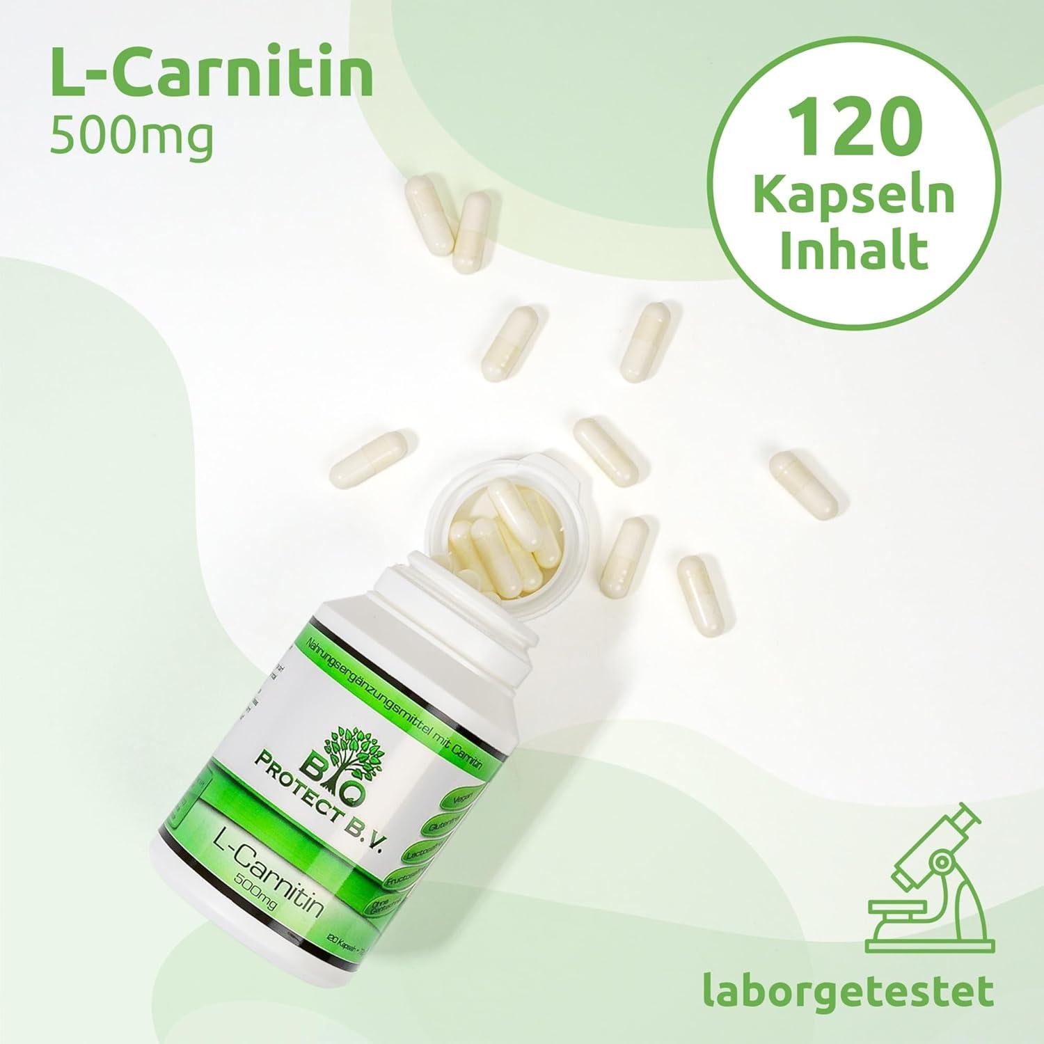 bio l carnitine Buy Bio Protect Premium L-Carnitine 500mg - 120 Vegan Capsules - High Dose  Additive-Free Laboratory-Tested Organic Formula - International Shipping  Available | Buy Now with Express International Delivery main image 1