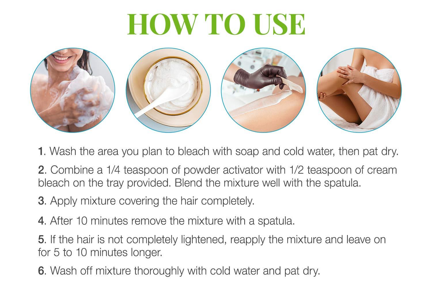 Clean + Easy Bleach Cream Hair Lightener, Lightens Facial and Body Hair, Safe and Gentle on the