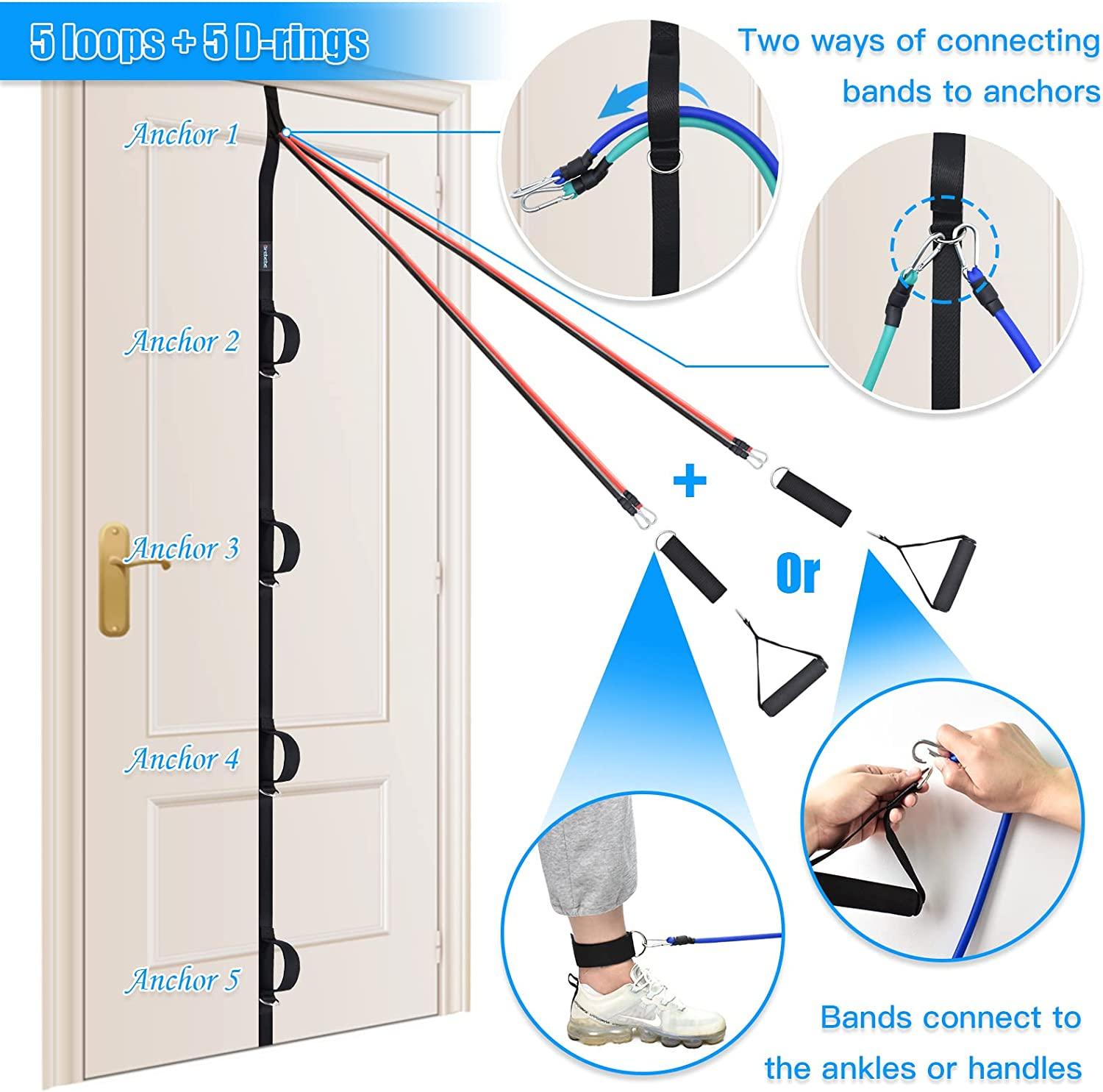 Brebebe Door Anchor Strap for Resistance Bands Multi Point Gym
