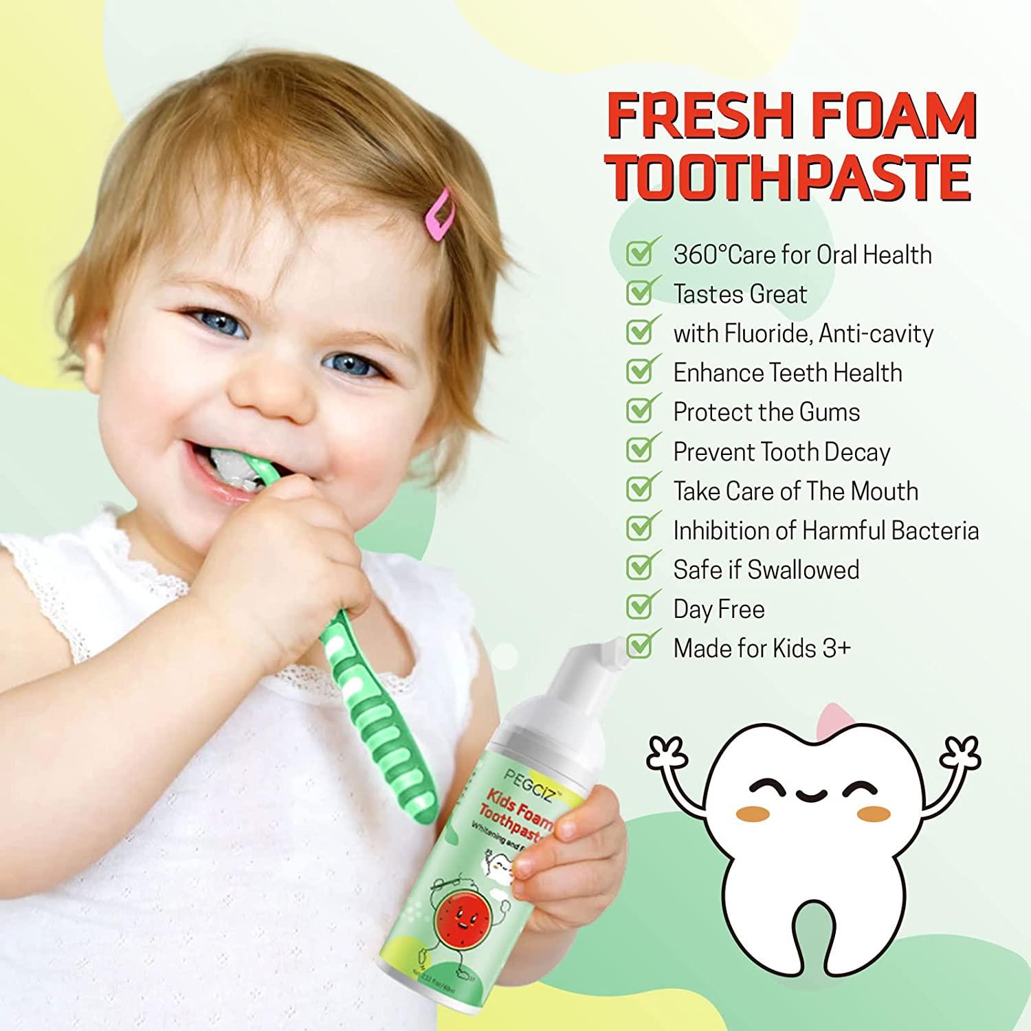 Foam Toothpaste Kids,Toddler Foam Toothpaste with Low Fluoride for U