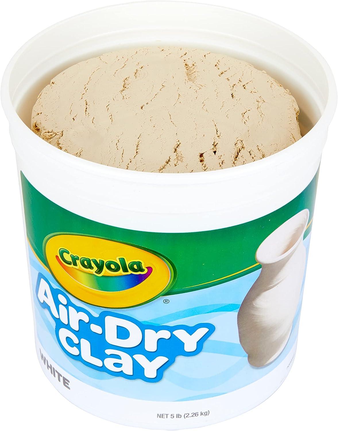 Crayola Air Dry Clay Bucket No Bake Clay for Kids Modeling Clay Alternative  5 lb Resealable Bucket White