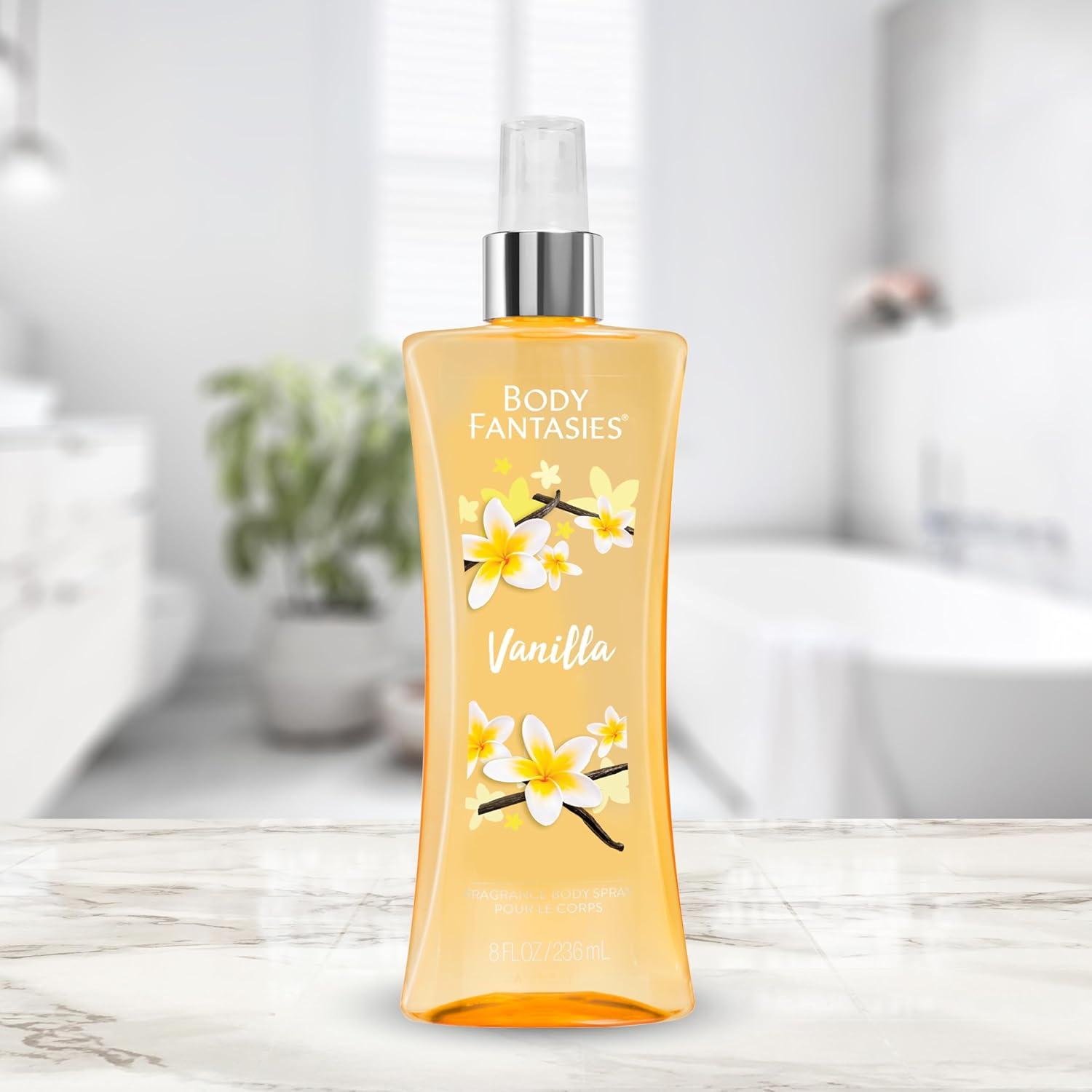Body Fantasies Fragrance Body Spray Vanilla 8 Ounce 8 Fl Oz (Pack