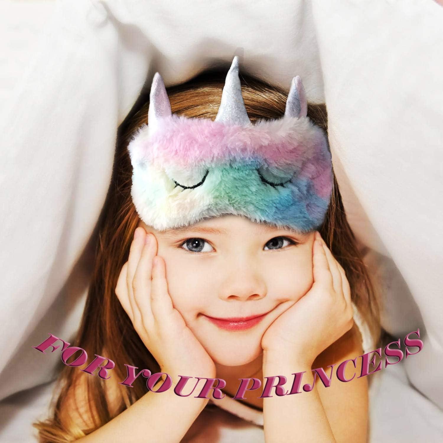 Kids Sleep Mask 2 Pack Cute Unicorn Eye Mask for Princess Sleeping Night Blindfold Bed Eye