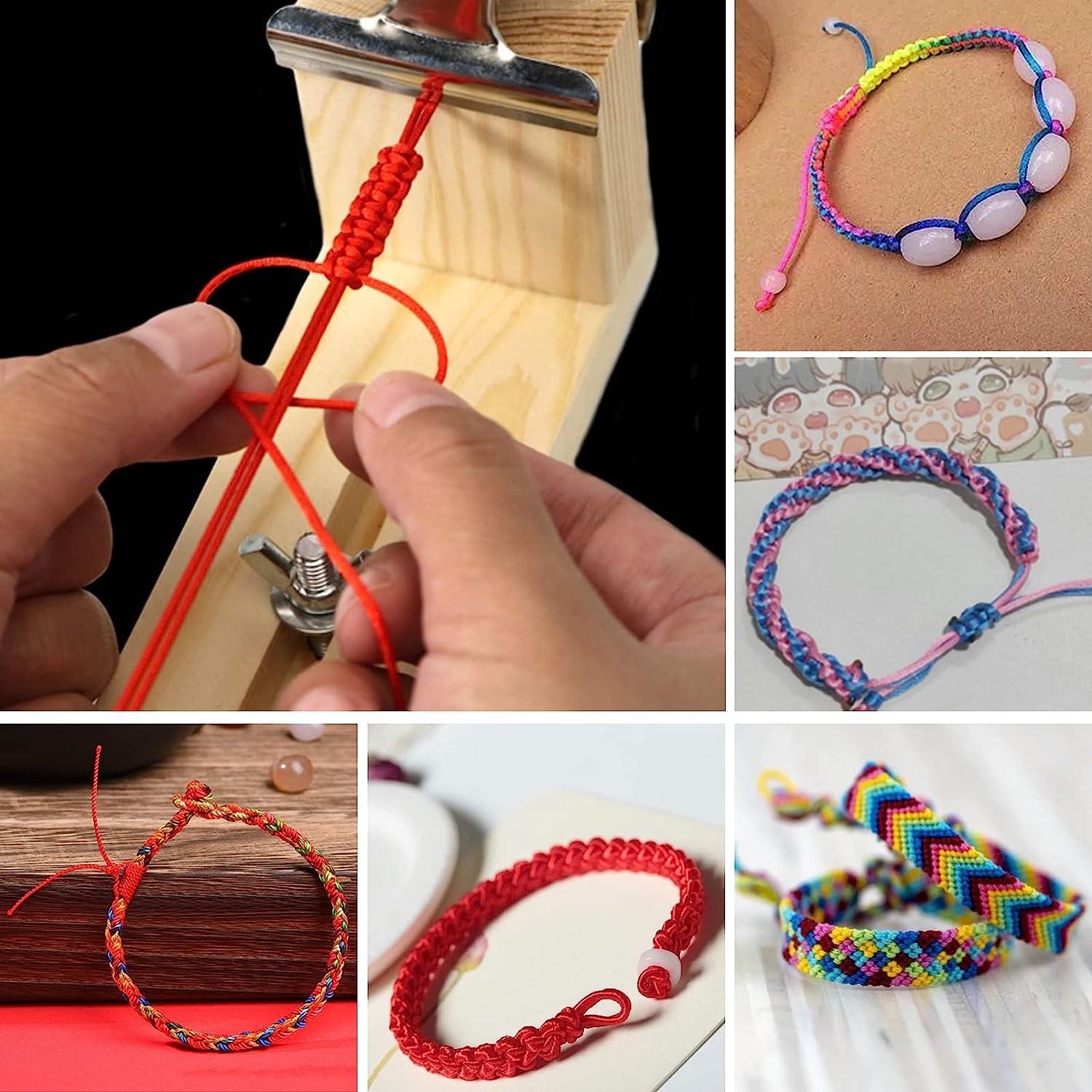 Cyrank Wooden Jig Bracelet Maker Adjustable Paracord Jig Bracelet Maker U  Shape Wooden Frame Bracelet Jig Kit DIY Wristband Rope Knot Braided Fixing  Tools