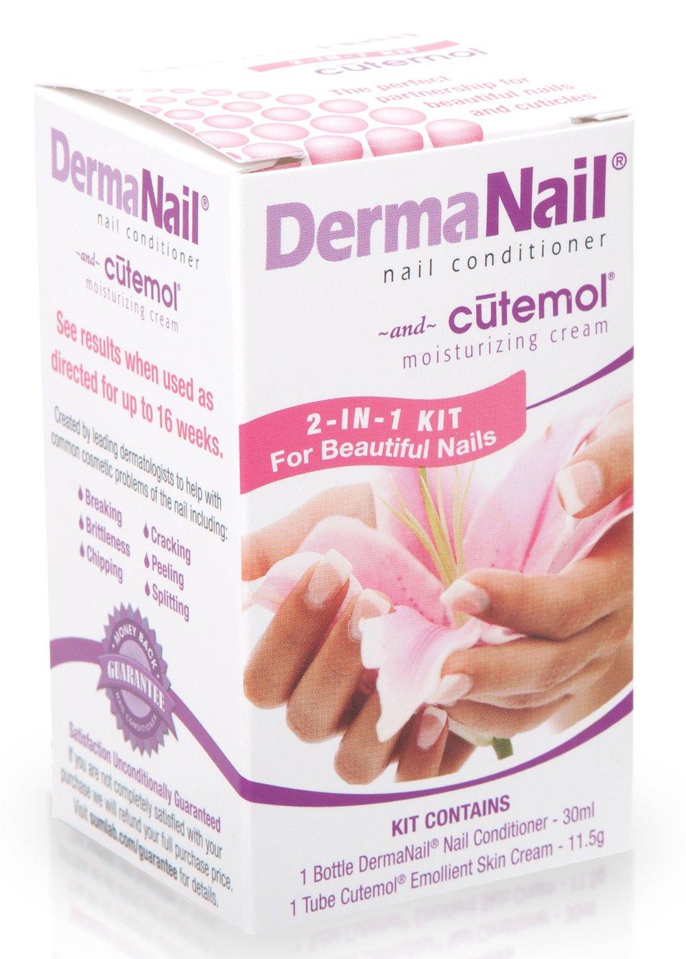 DermaNail Nail Strengthener and Cuticle Cream Set Fingernail Care Kit
