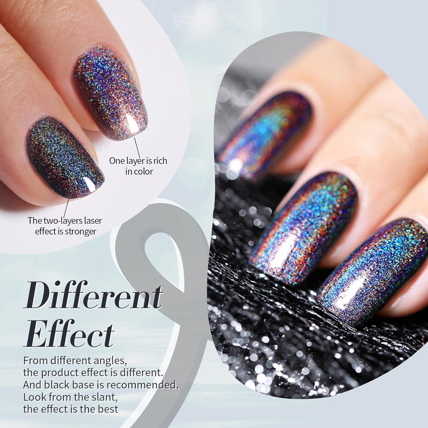 Black Paint Glitter with Rainbow Effect