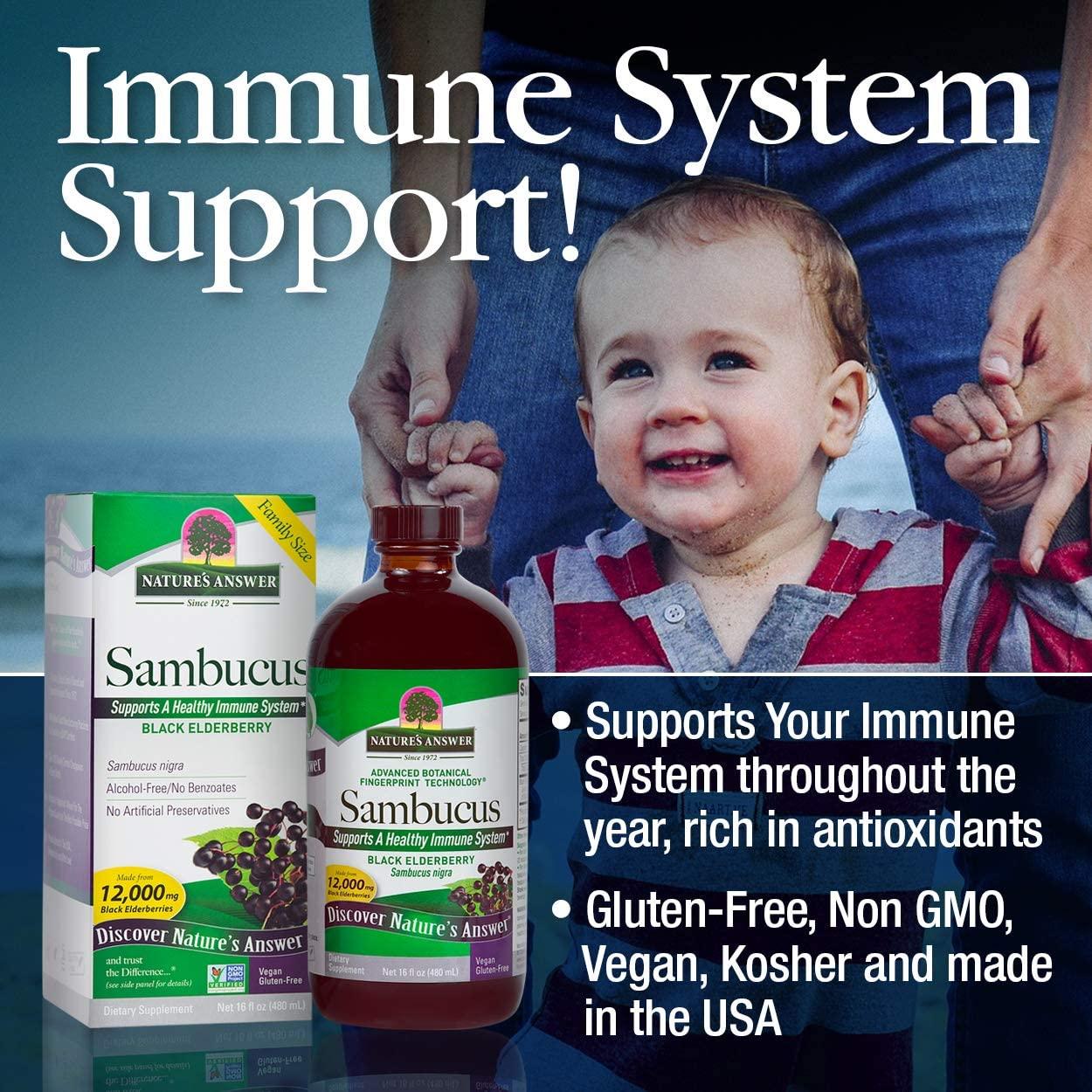 Nature's Answer Sambucus Dietary Supplement, Original for Daily Immune