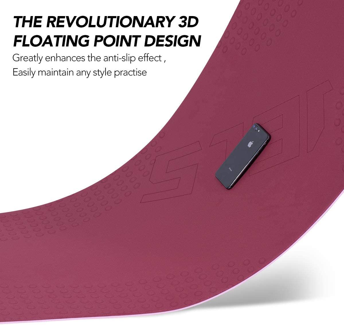 JELS Extra Thick Yoga Mat, 2/5 inch, Ergonomic 3D Non Slip Design, SGS