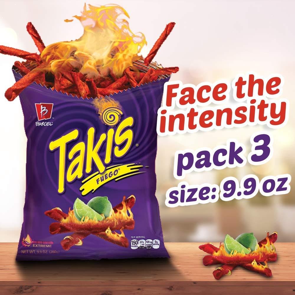Takis Fuego Family Size Party Pack, 9.9 Oz (Pack of 3) Fuego 9.9 Ounce  (Pack of 3)