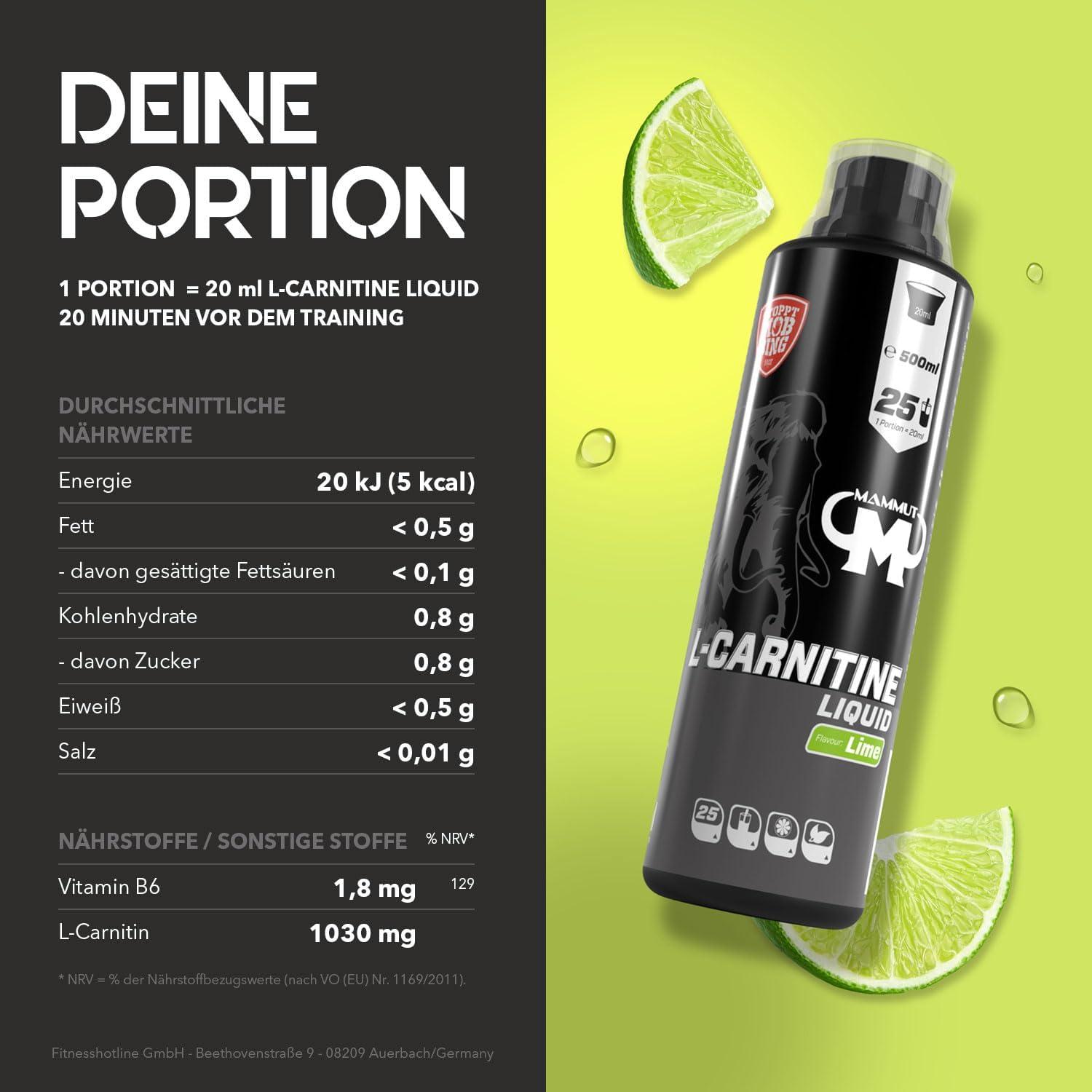 Mammut L-Carnitine Liquid - Lime Flavor 500ml (Pack of 5) | Shop  Internationally for Premium Supplements | Buy Now with Express  International Delivery | GoSupps.com