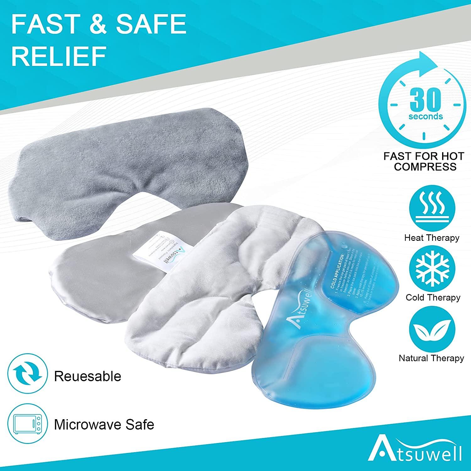 Atsuwell Eye Compress Moist Heat and Cold Therapy Sleep Eye Mask for