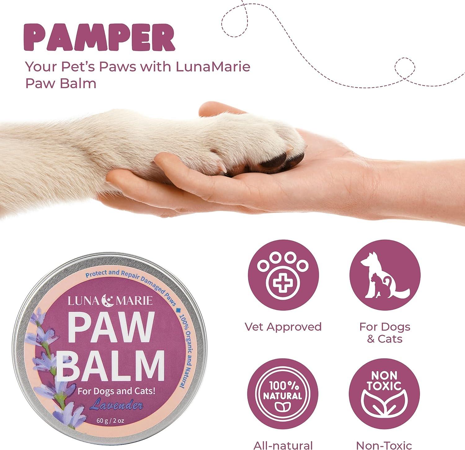 Lunamarie Paw Balm, Soothes Cracked Paws and Itchy Noses, Organic Nose