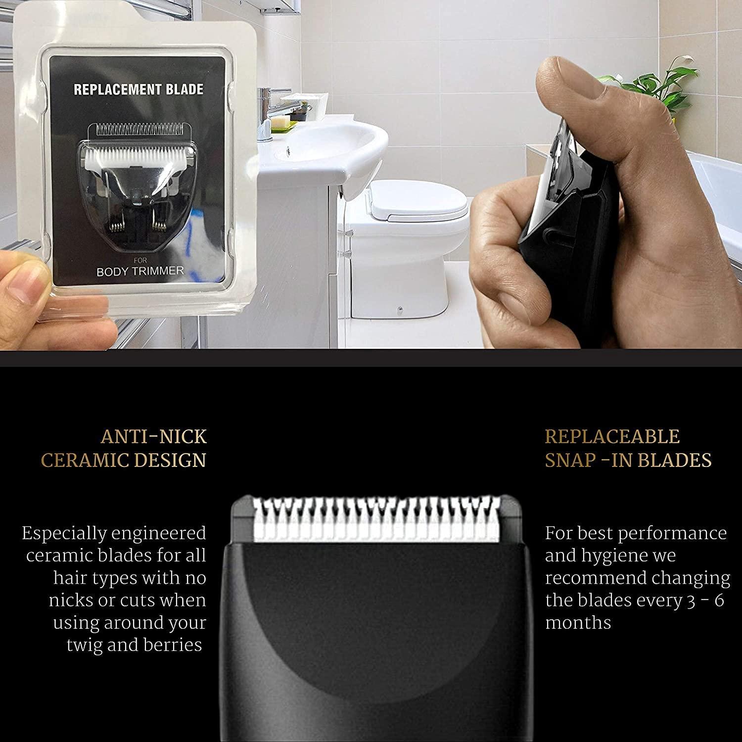 NAPPERBAND Pubic Hair Trimmer. Body Beard Stubble Head Groin Shaver and