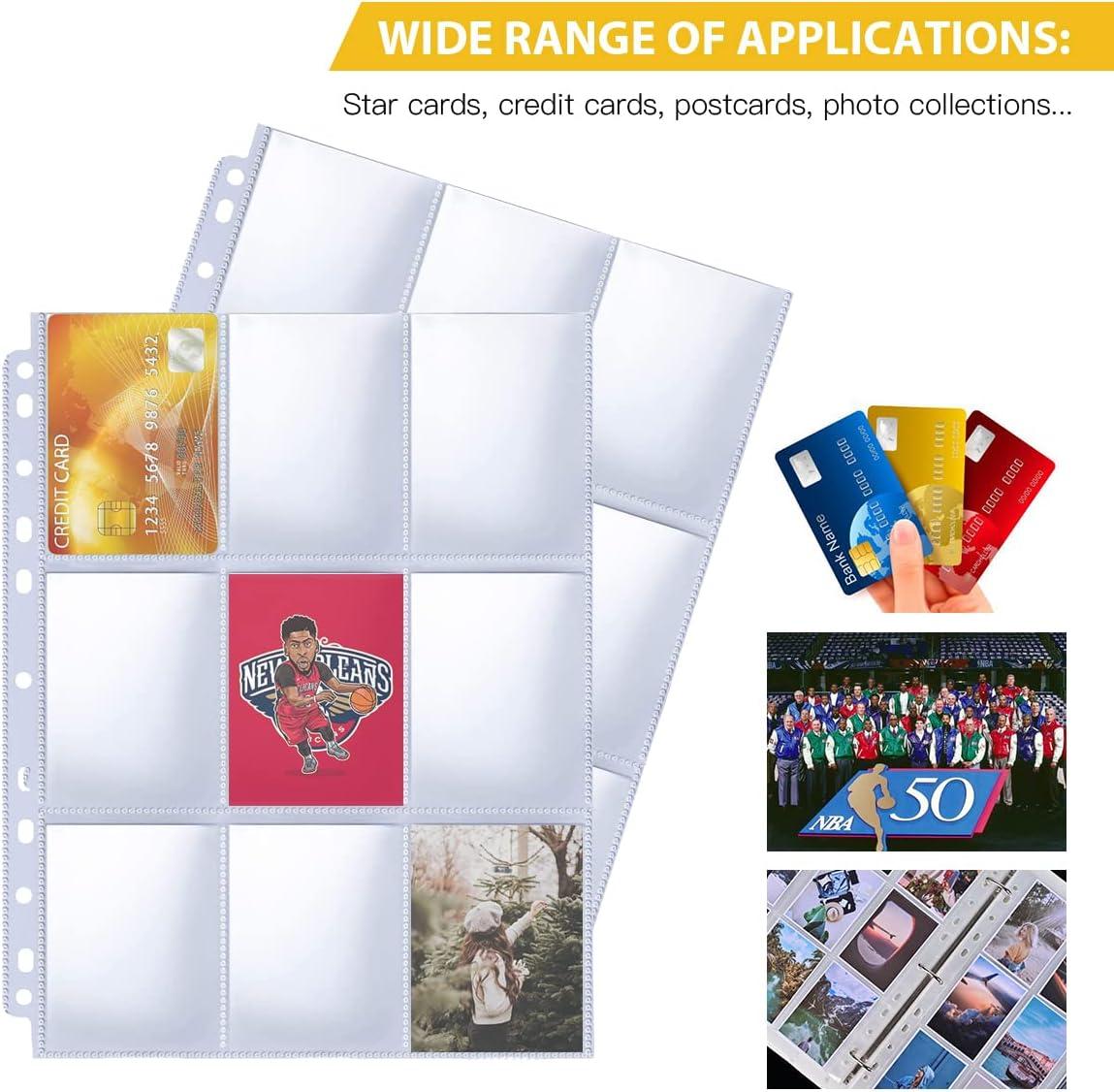 9 sleeve card protectors binder sheet Amazon.com : 20 Pack 360 Pockets Black Trading Card Sleeves Binder Sheets,  Double Sided Thicken Game Card Sleeves for 3 Ring Binder, 9 Pocket Side  Loading Page Protector for MTG, Yugioh, Game, main image 0
