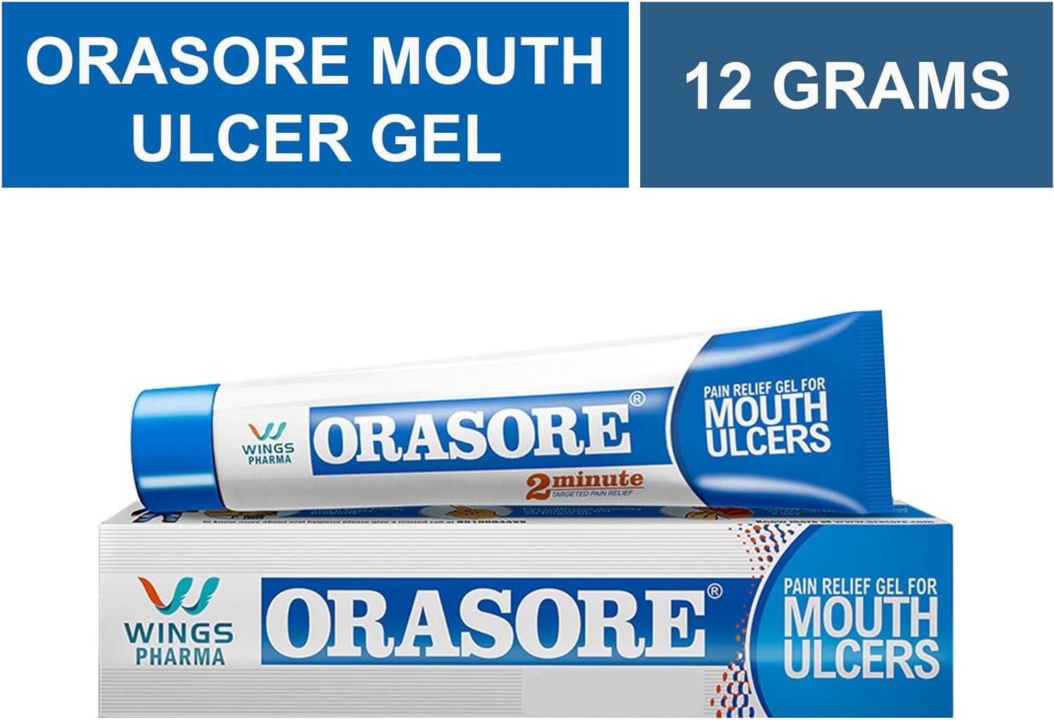 Orasore PainRelieving Gel for Mouth Ulcer Treatment Cold Sores Dentures and Mouth Inflammation 12g