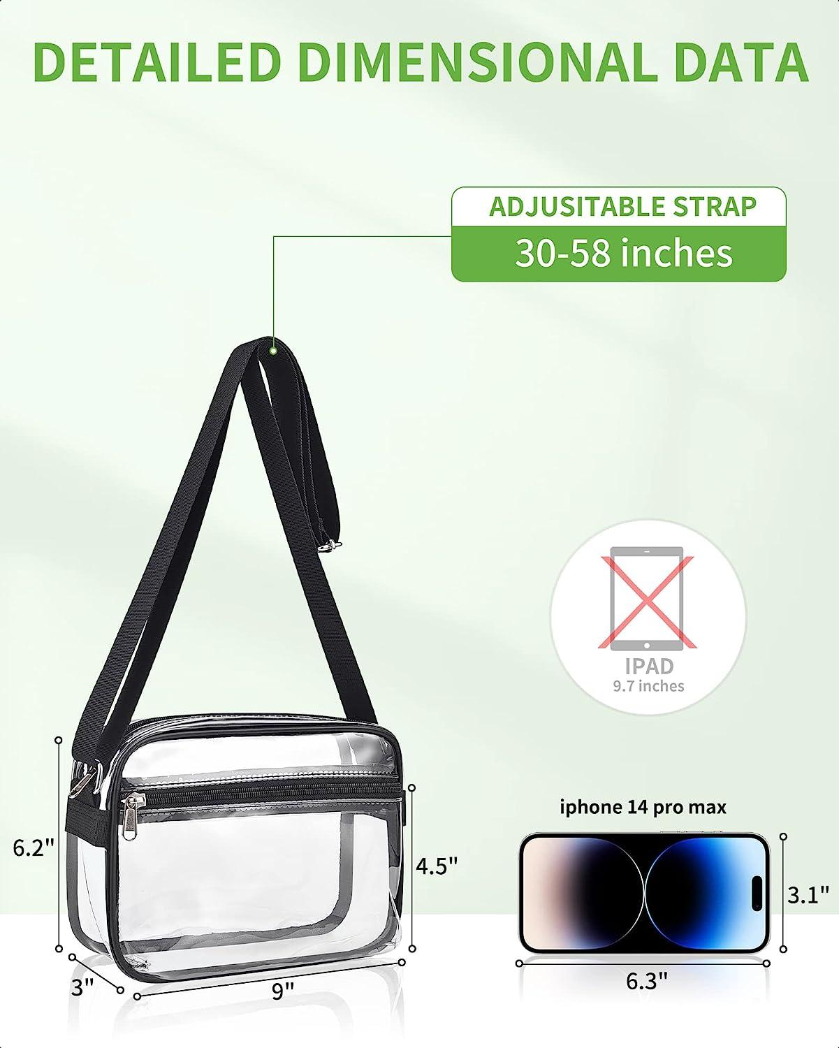 MAY TREE Clear Crossbody Bag Stadium Approved 0.5MM Thick