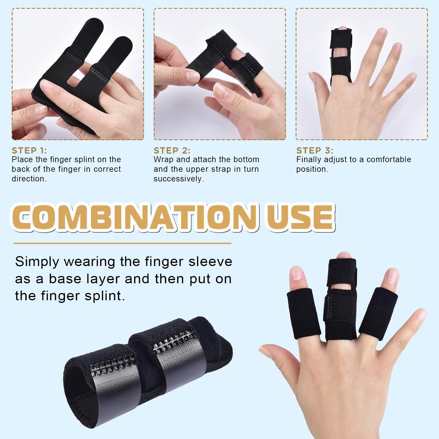 Sopito Finger Splints 2pcs Finger Support Brace with 6pcs Nylon