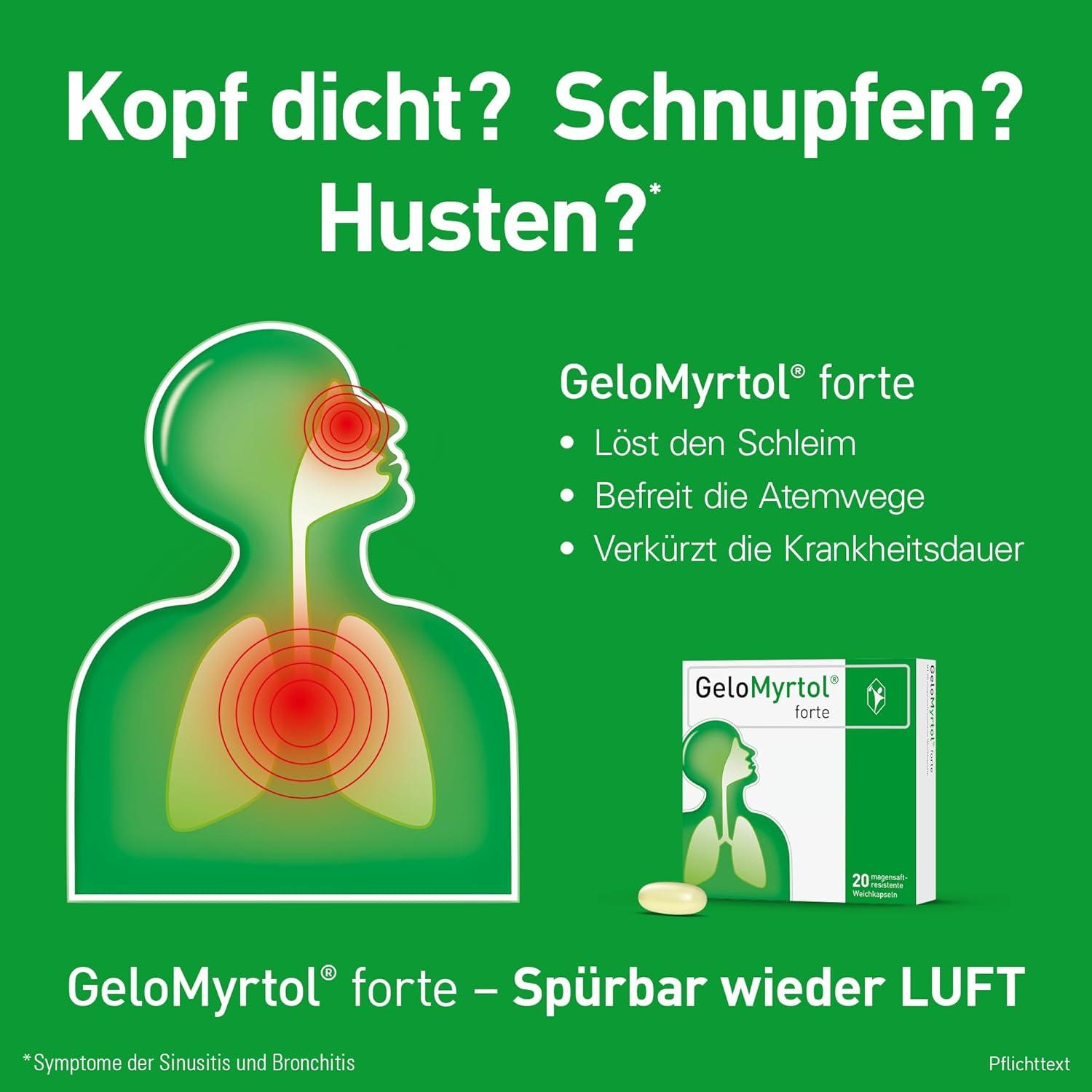 Gelomyrtol Forte - 60 Vegetable Capsules for Acute Respiratory