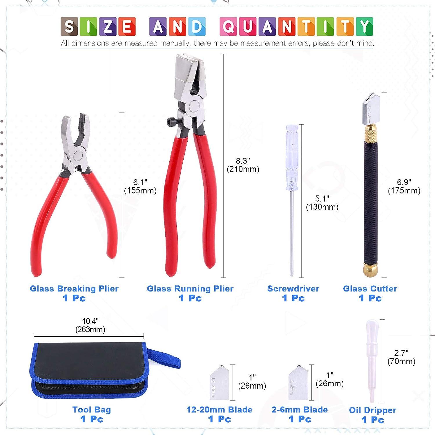 Glass cutting tools, steel / plastic / canvas, multicolored, running pliers  / breaker-grozer / pistol-grip glass cutter / wheeled glass nippers. Sold  per 4-piece set. - Fire Mountain Gems and Beads