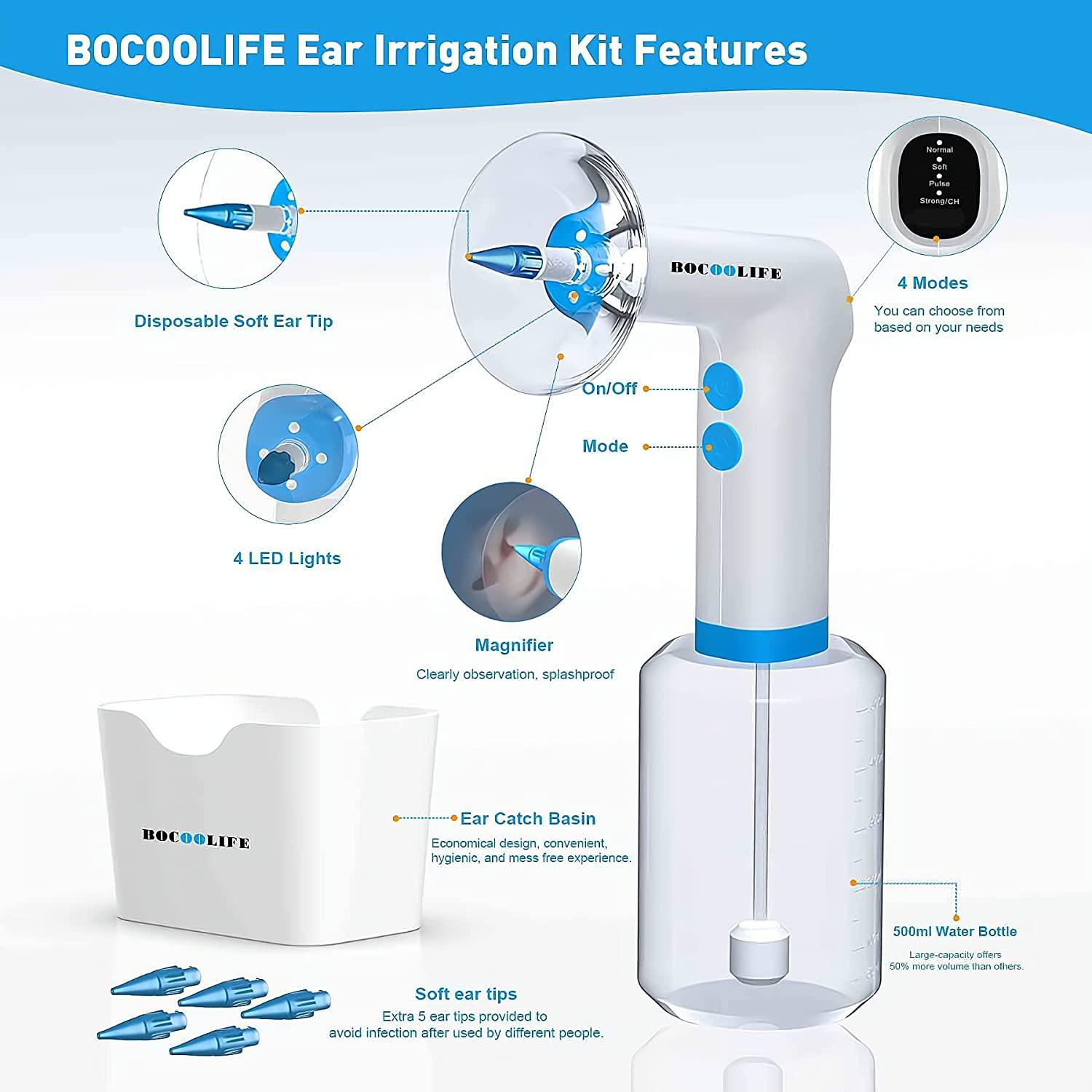 BOCOOLIFE Electric Earwax Removal System Kit Safe & Easy Ear Cleaning