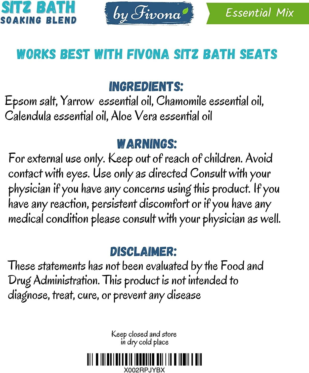 Fivona All Natural Sitz Bath Soaking Blend for Hemorrhoid Fissure