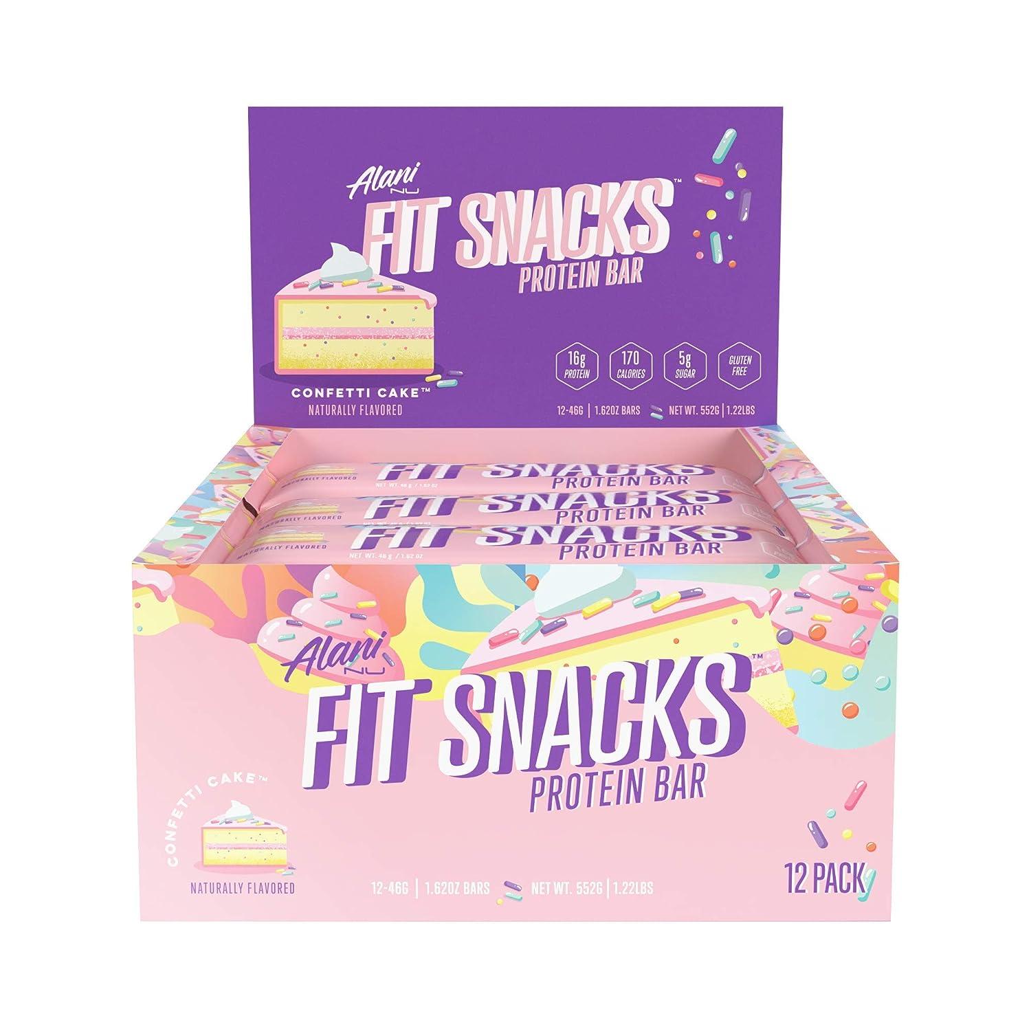 Alani Nu Confetti Cake Protein Bar 16g Protein LowSugar, LowCarb & GlutenFree 12 Servings