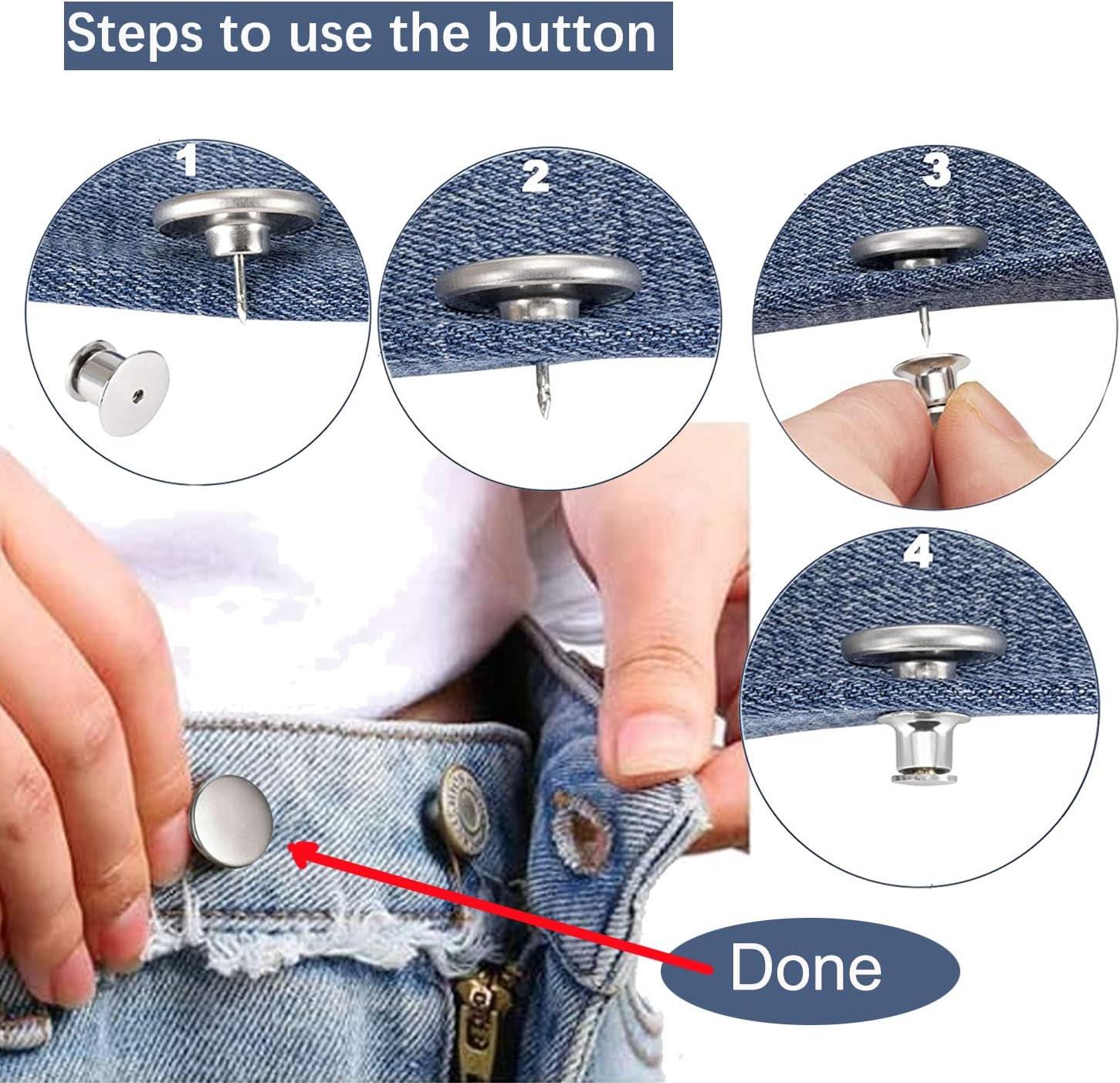 Replacement Jean Buttons,8pcs Button Pins for Jeans,17mm
