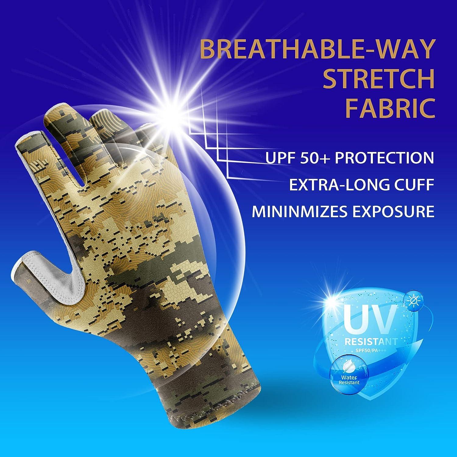 Riverruns UPF 50+ Fingerless Fishing Gloves UV Protection Fishing Sun  Gloves for Men and Women Fishing, Boating, Kayaking, Hiking, Running,  Cycling