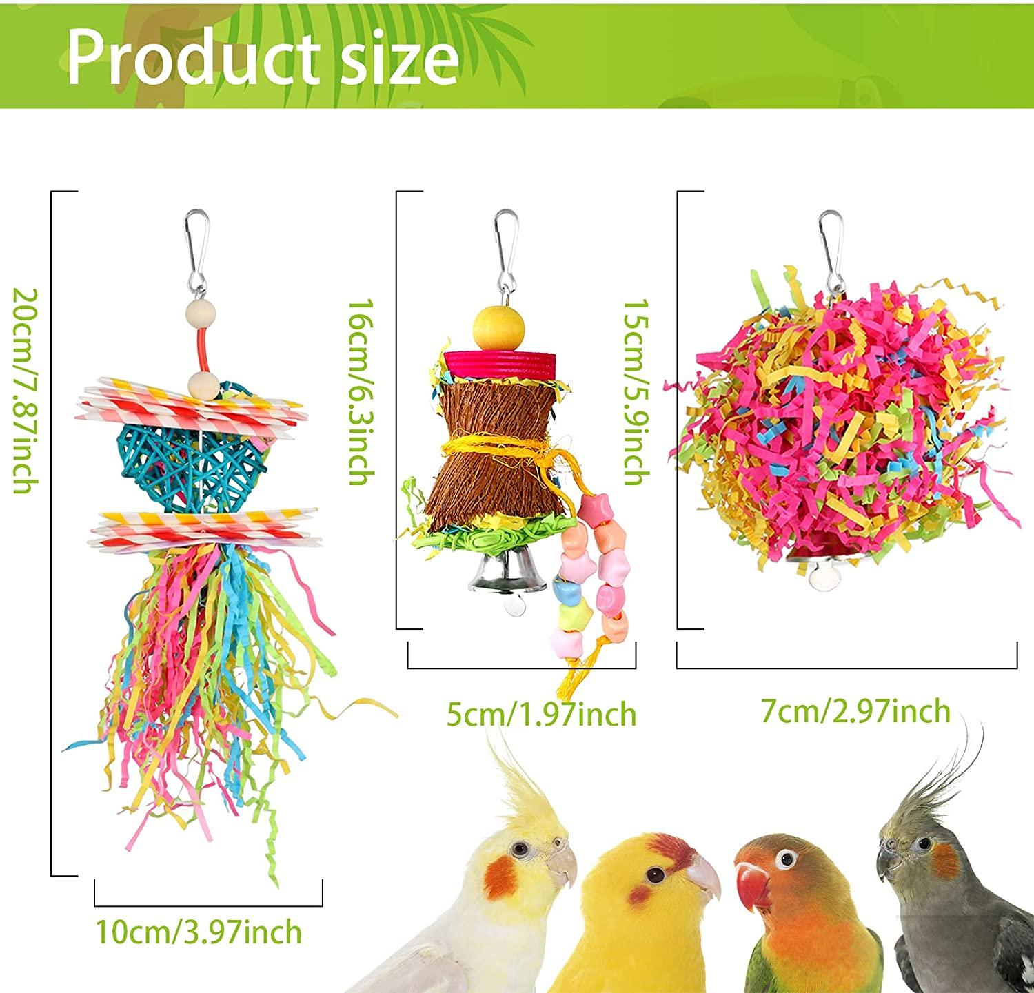 YUEPET 4 Pack Bird Shredder Toys Small Parrot Chewing Toys Parrot Cage