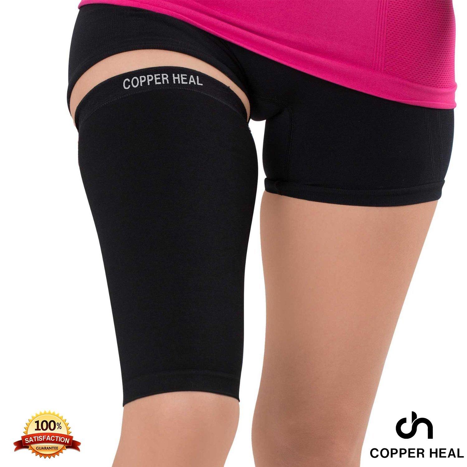 THIGH Compression Recovery Sleeve by COPPER HEAL Recover from Sore Pulled Hamstring and Groin