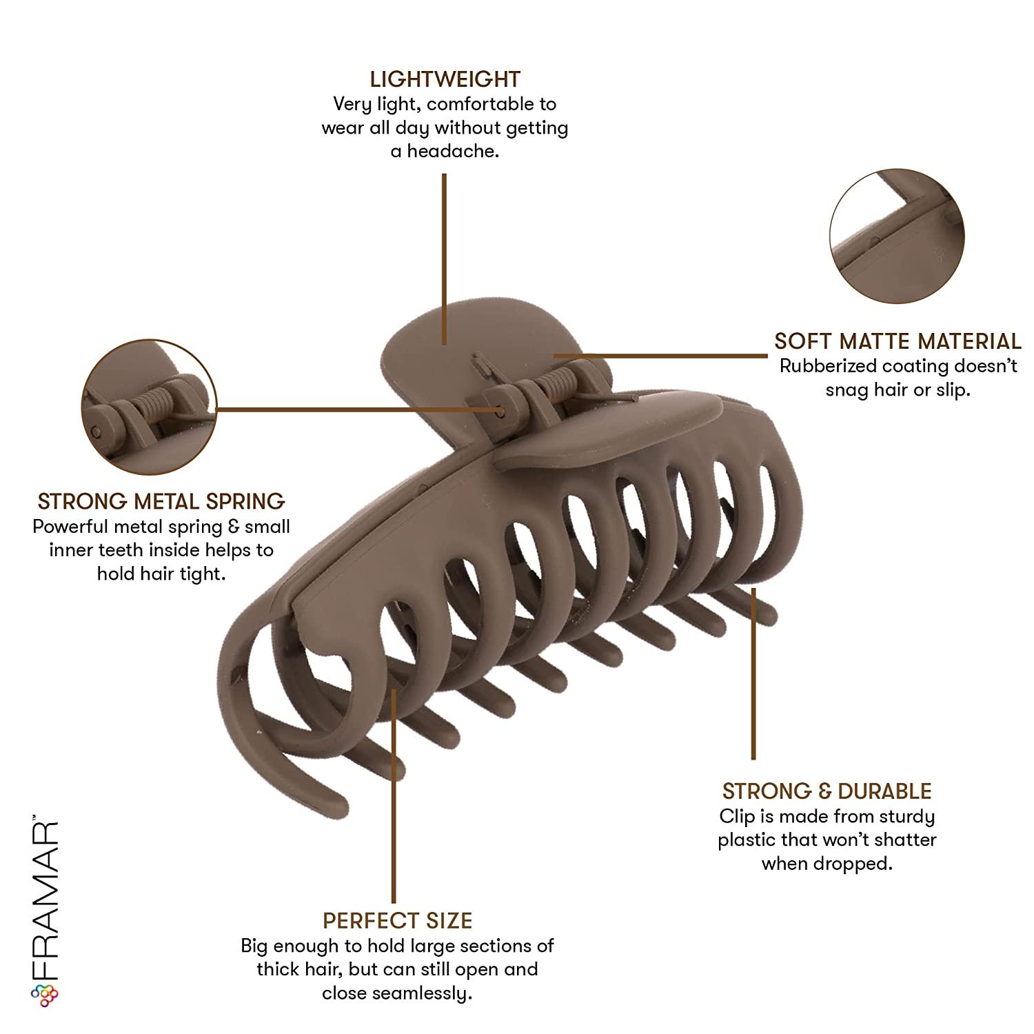 FRAMAR Large Claw Clips For Thick Hair Large Hair Clip For Thick Hair, Girls Hair Clips Claw