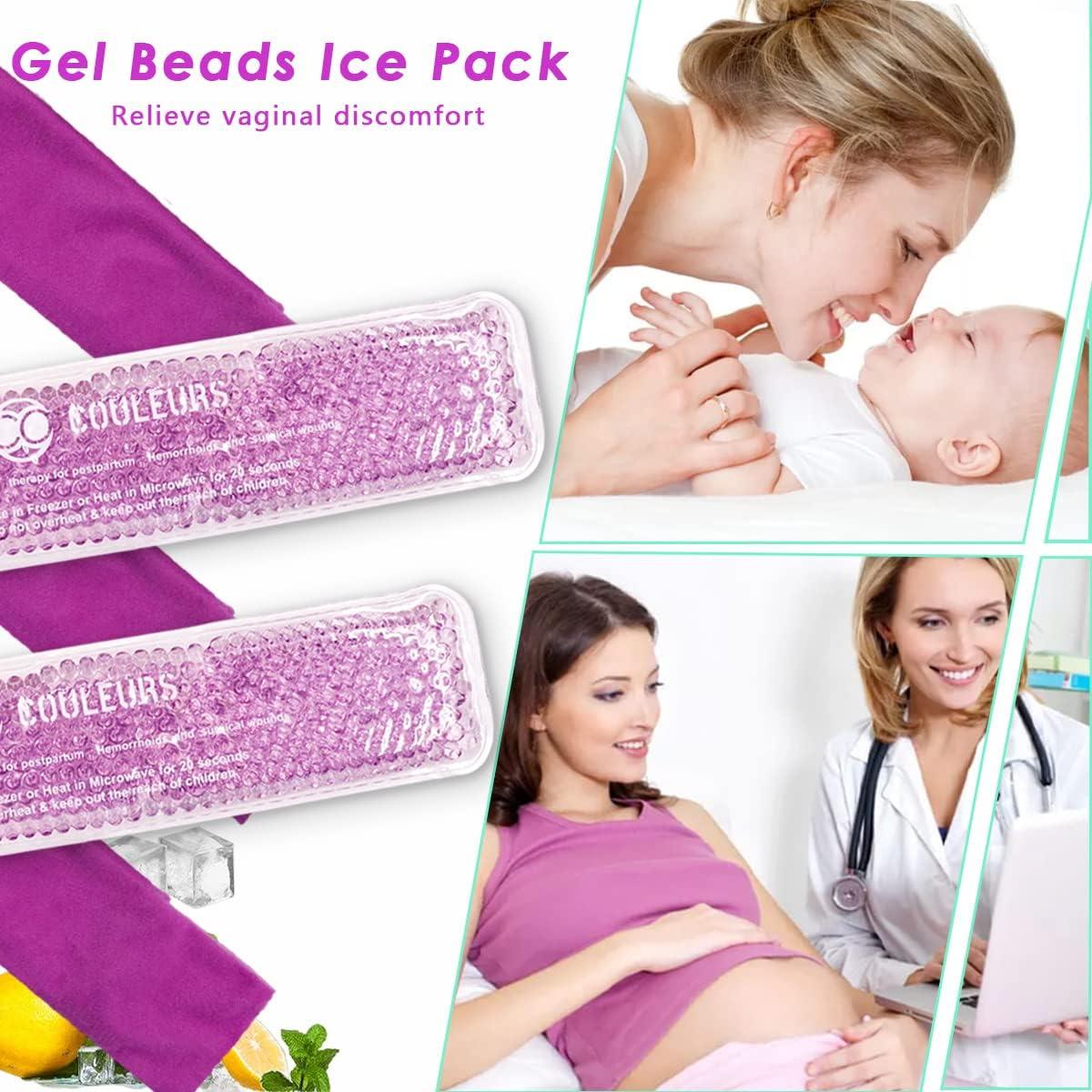Reusable Perineal Cooling Pad for Postpartum & Hemorrhoid Pain Relief Hot & Cold  Packs for Women After Pregnancy and Delivery Pack of 2 Gel Pads Plus 3  Washable Sleeves (Purple) Red-l