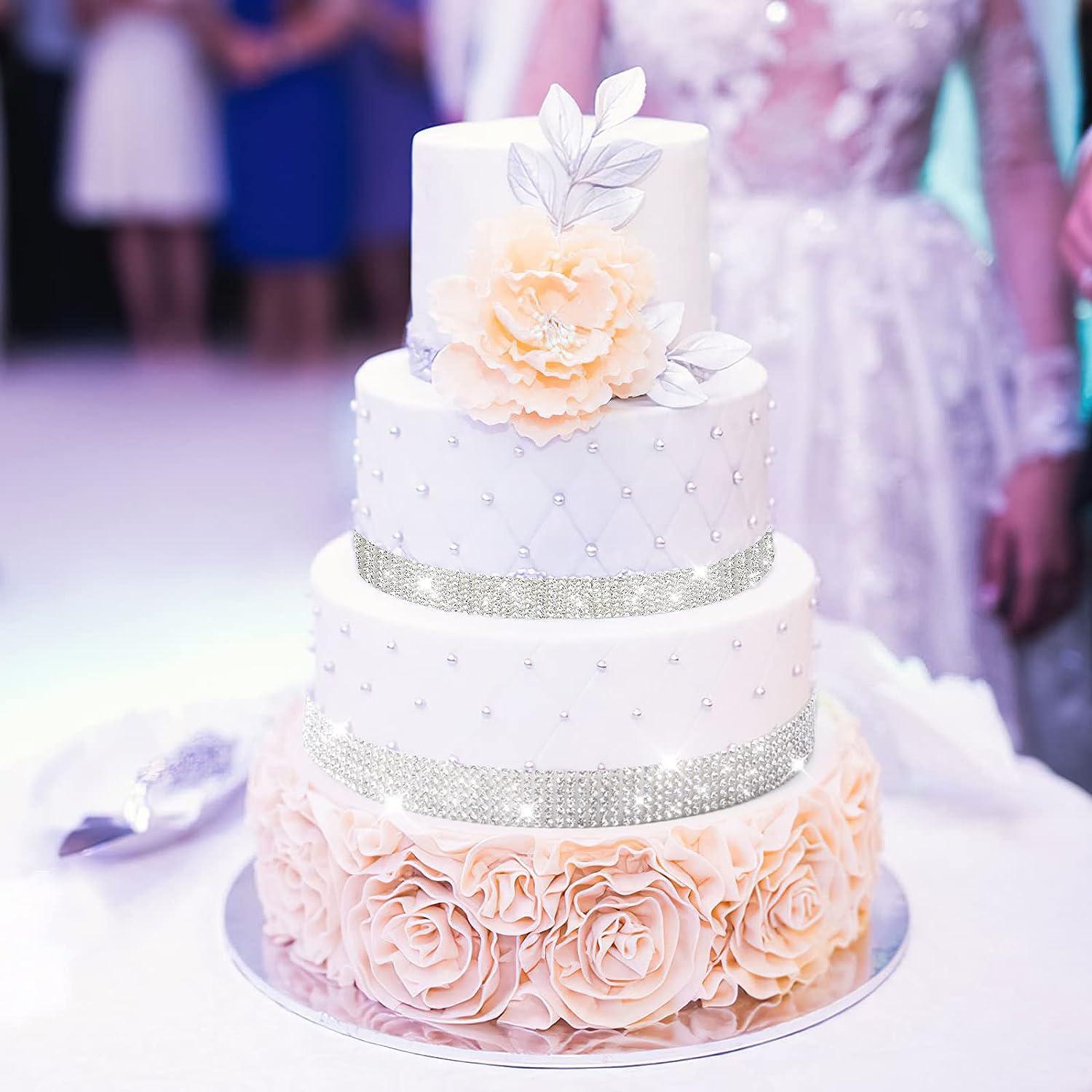 Rose Gold Rhinestones Diamante Effect Ribbon for Wedding Cake Card Trim  Sewing