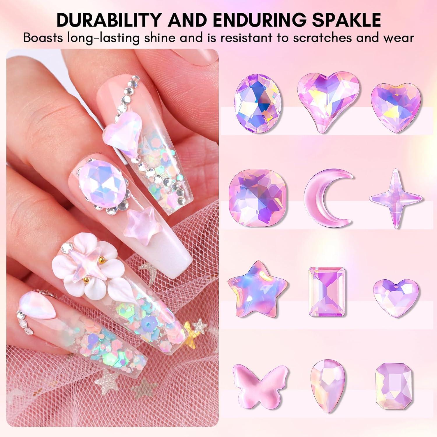 Makartt Nail Rhinestone Glue for Nails, Super Strong Gel Nail Glue for Nail  Charm 3D Nails Bling Gel for Valentine's Day Decoration Gem Nail Art Jewel
