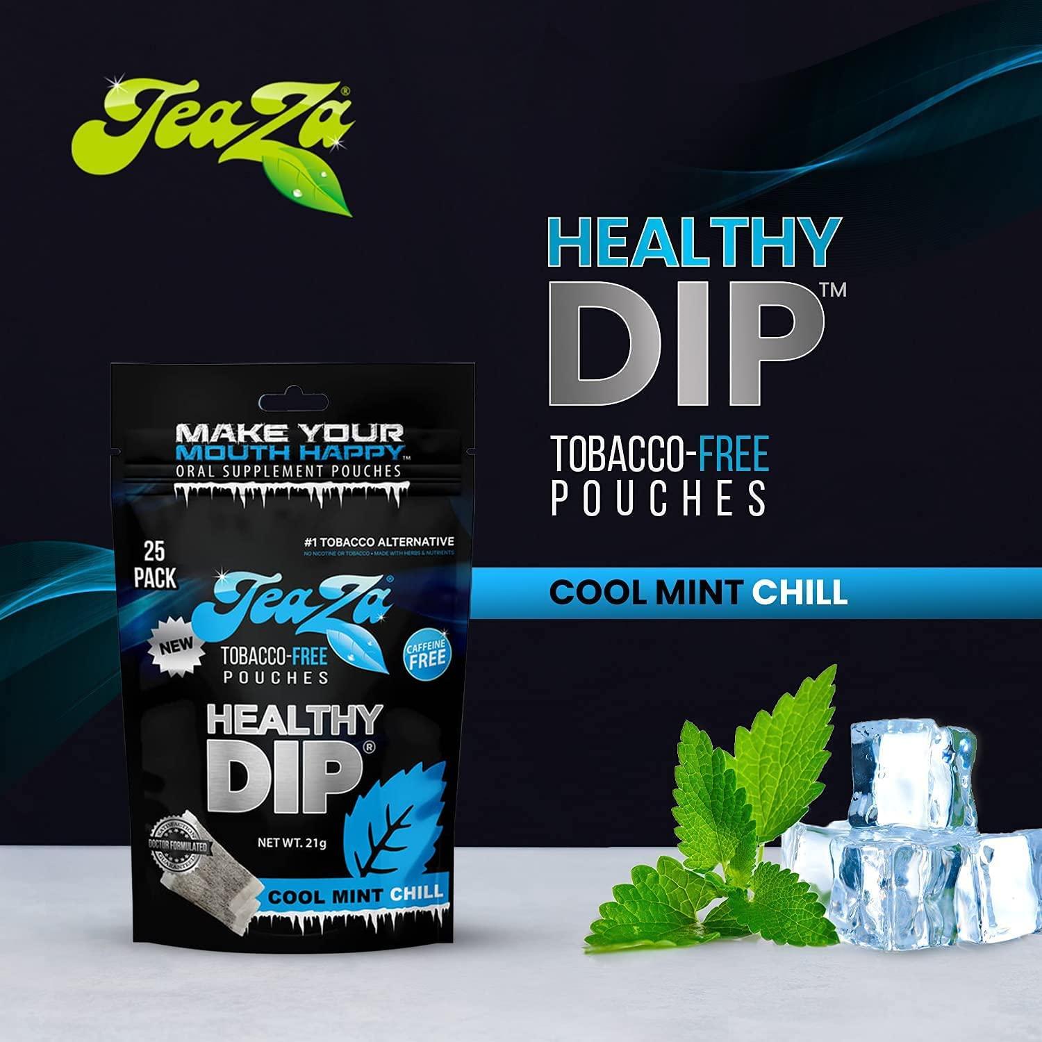 herbal chewing tobacco alternatives Teaza Herbal Energy Pouches - Tobacco/Nicotine-Free Smokeless Snuff - Cool  Mint Chill Flavor (2 Pack, 25 Count) - Healthy Alternative to Dip | Buy Now  with Express International Delivery