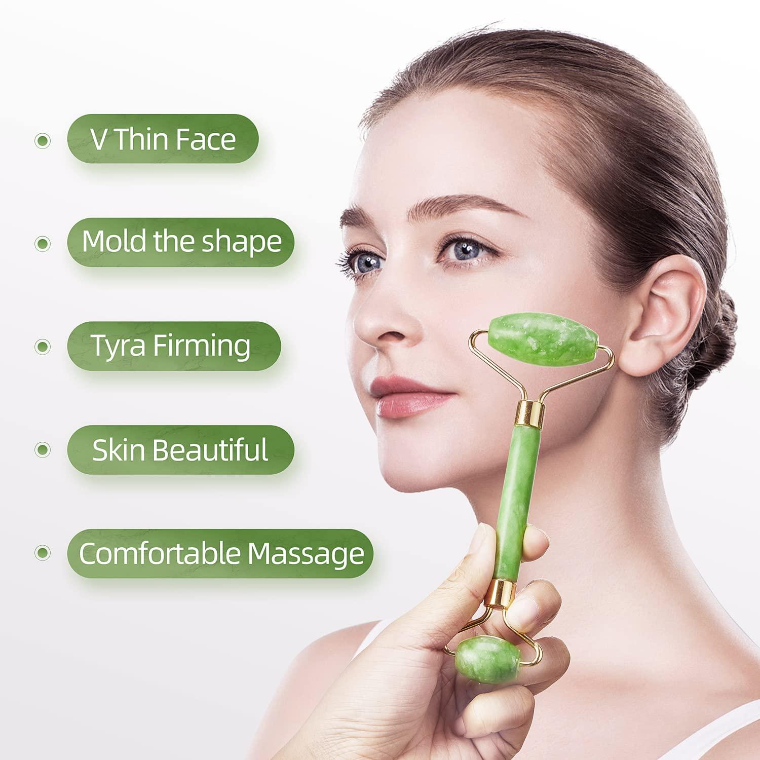 Natural Jade Roller for Face Eyes Tool Jade Facial Roller Noiseless