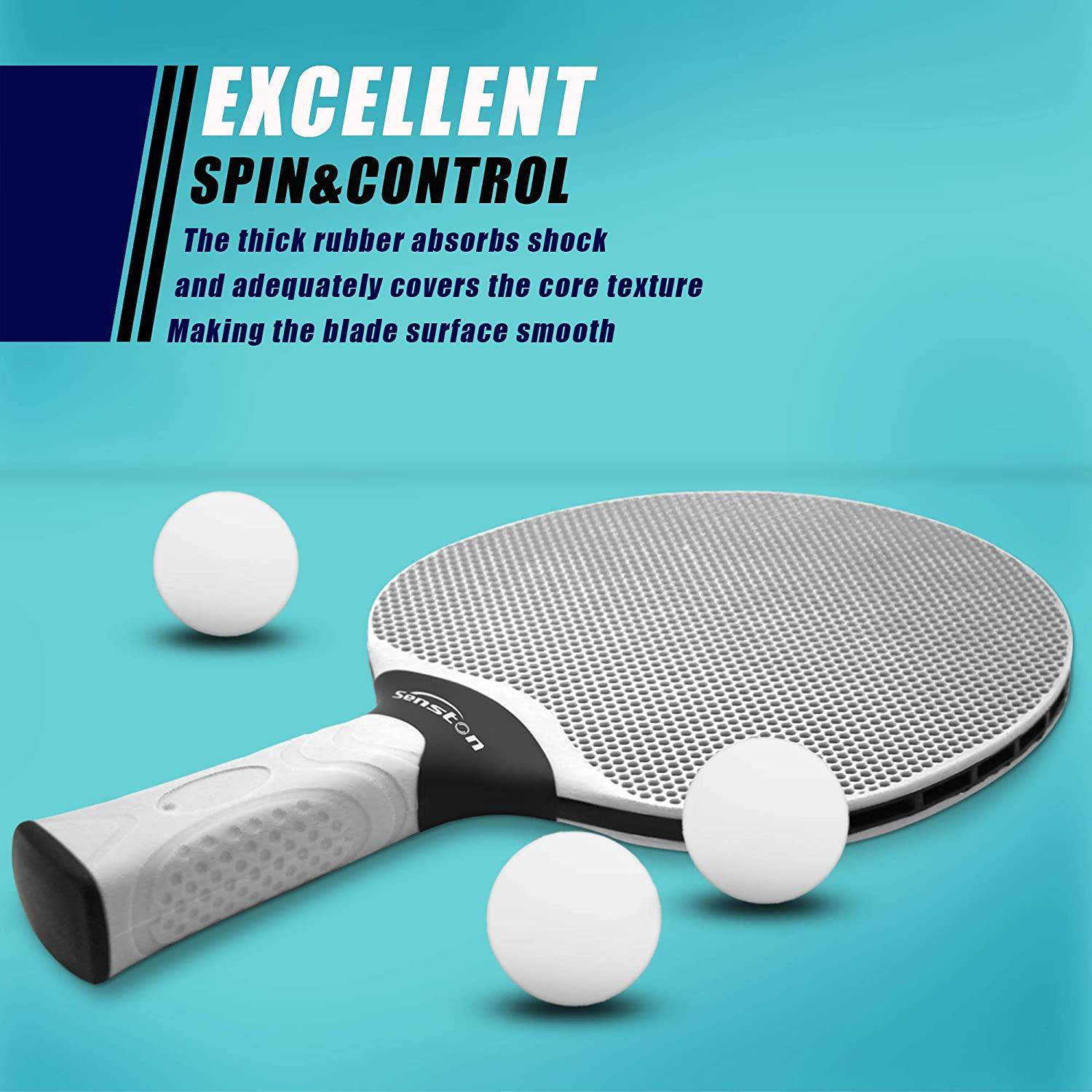 Senston Professional Table Tennis Rackets Set Composite Rubber Ping Pong Paddle Set in Gray
