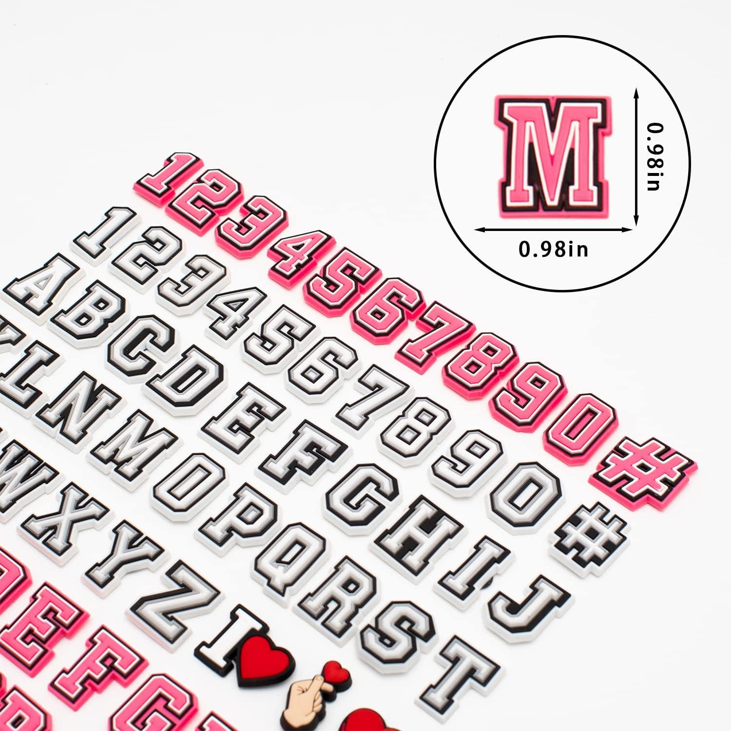 80pcs Croc Charms Letters and Numbers PVC Letter Croc Charms Pack Number  Croc Charms Shoes Clog Sandal Bracelet Wristband Decoration Croc Charms for  Teens Boys Girls Man Woman