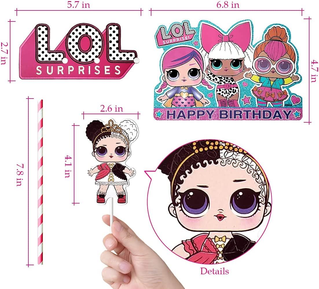 24 Pcs LOL Cake Toppers and Cupcake Toppers for Girls Birthday LOL