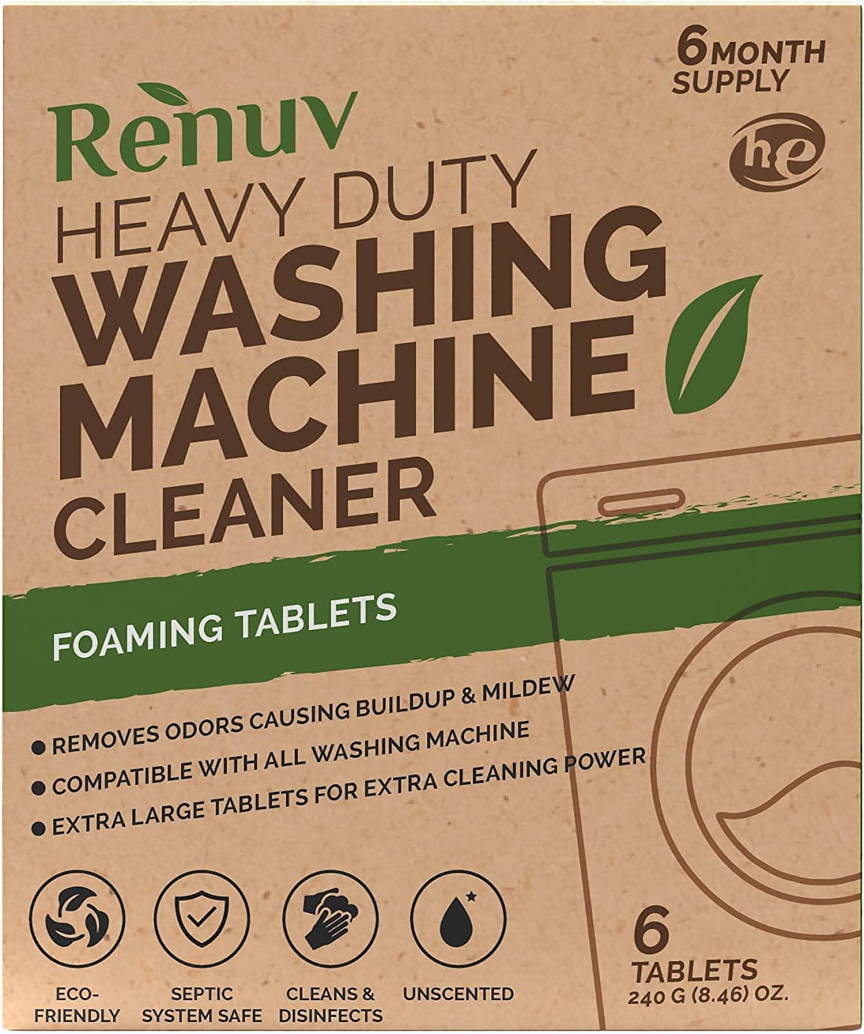 Washing Machine Cleaner by Renuv For Front Load Top Load or HE Slow