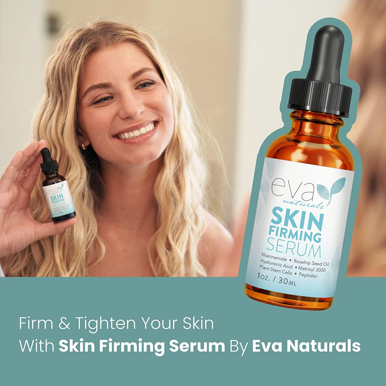 Eva Naturals Skin Firming Serum (1oz) Day or Night Serum Instantly Firms Loose Skin and