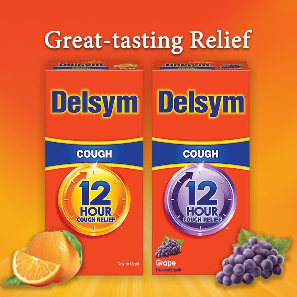 Delsym Adult 12 Hour Cough Relief Medicine, Powerful Cough Relief for 12 Good Hours, Cough