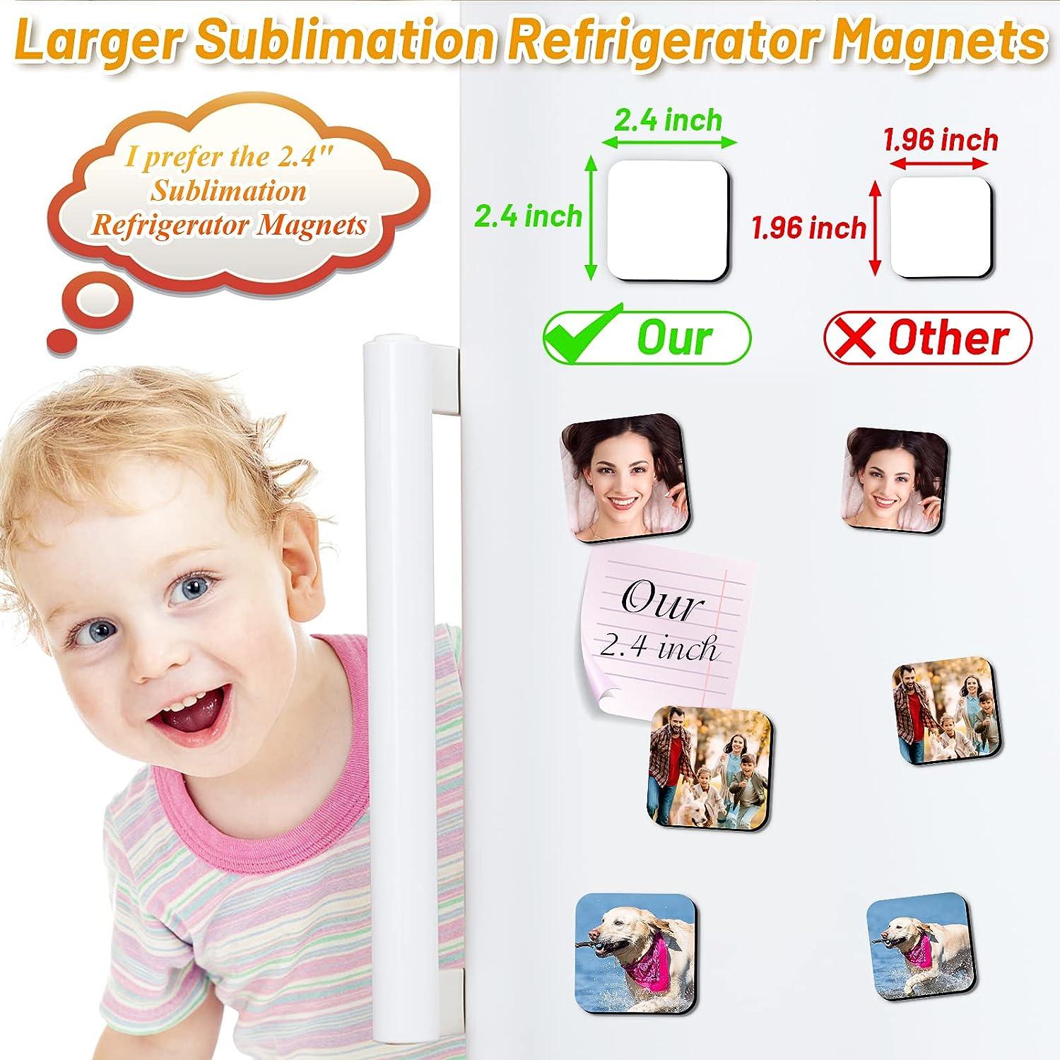 Sublimation Magnet Blanks, Personalized Sublimation Blanks Bulk with 20 PCS  Larger Square Blanks, 20 PCS Fridge Magnets for Custom Refrigerator Oven  Dcor Office Calendar DIY Crafts (6 x 6 cm) 40 PCS,6 x 6 CM
