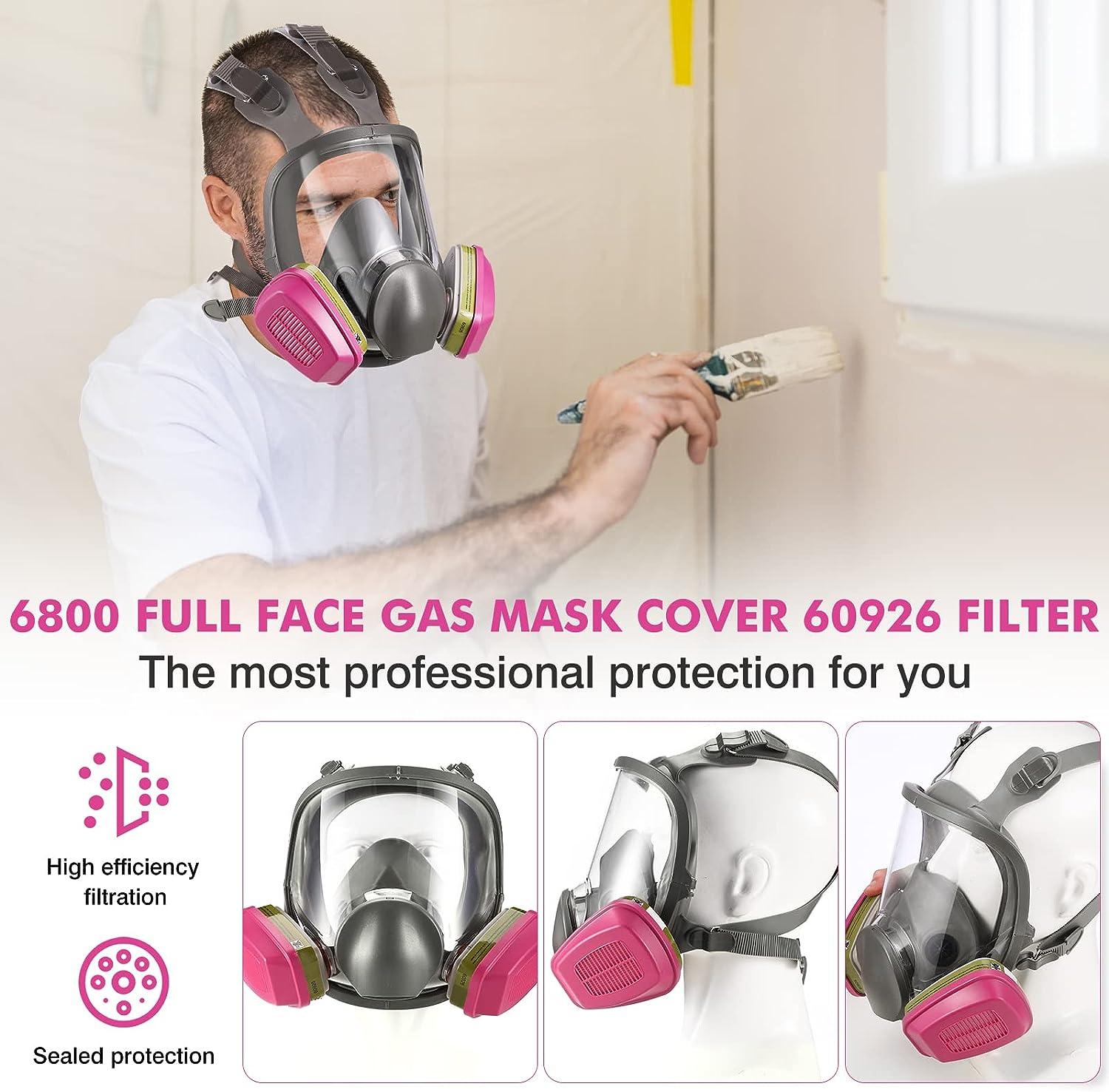 GSHUBB Full Face Mask Respirator with 60926 Cartridges Anti fog