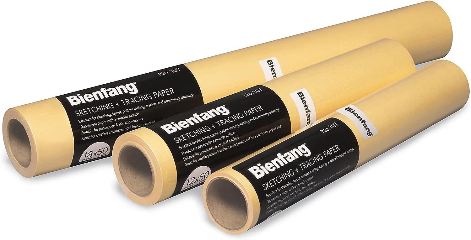 Bienfang 18x50yd Sketching & Tracing Paper Roll Canary Yellow for