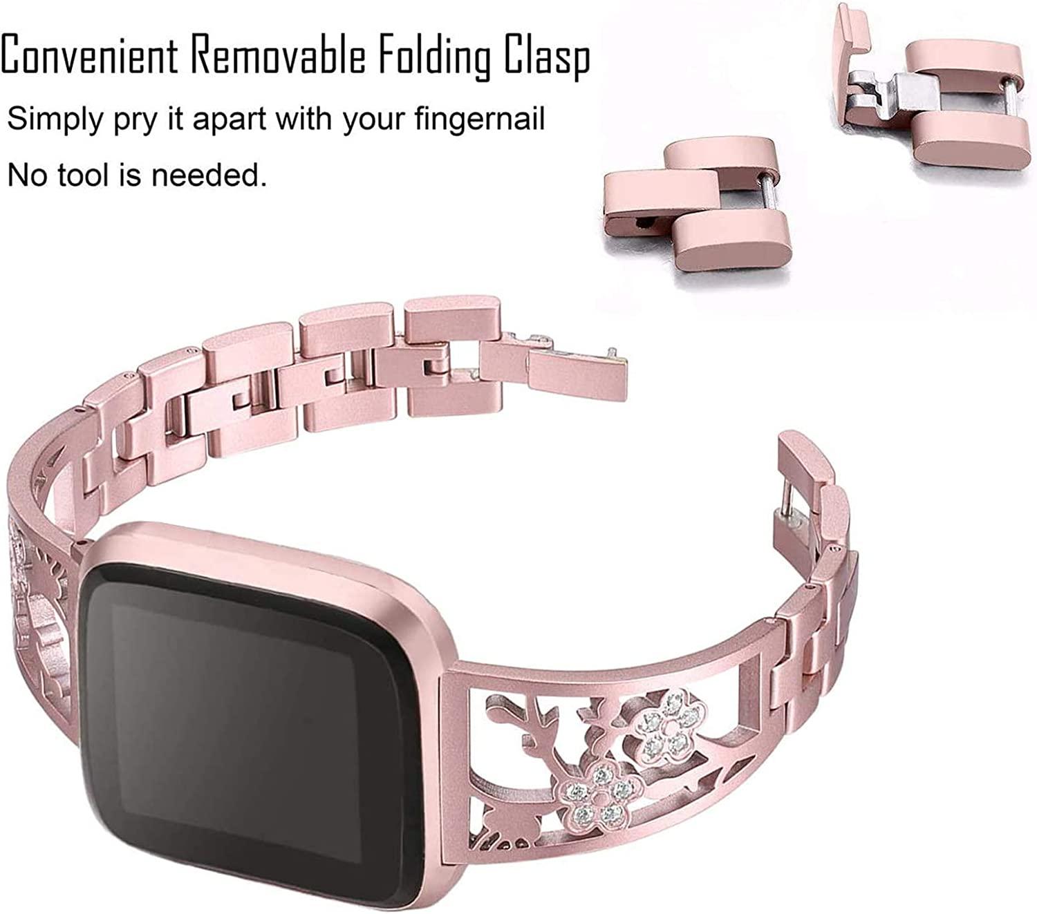 Mtozon Stainless Steel Bracelet for fitbit Sense/Versa Women's