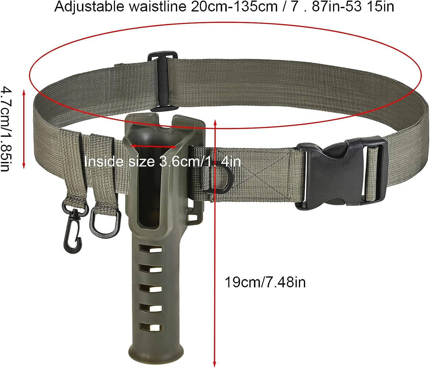 Fishing Waist Belt Rod Holder, Wading Belt Gear, Fishing Rod Belt Holder  Waist Hanging Rod Holder, Essential Tools for Outdoor Bait Fish (Army-Green)
